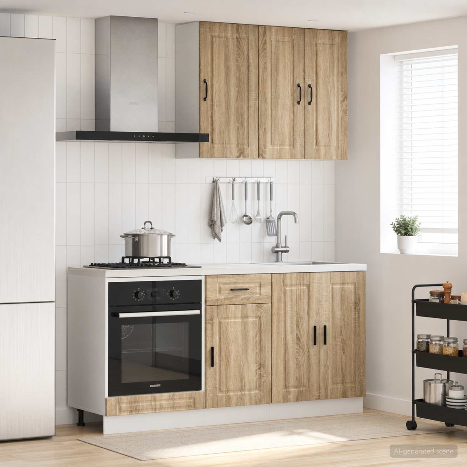 Virtuvės vienetas PORTO 5 pcs Sonoma ąžuolas Apdirbta mediena