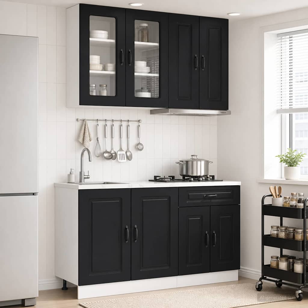 Virtuvės vienetas KALMAR 4 pcs Juoda Apdirbta mediena