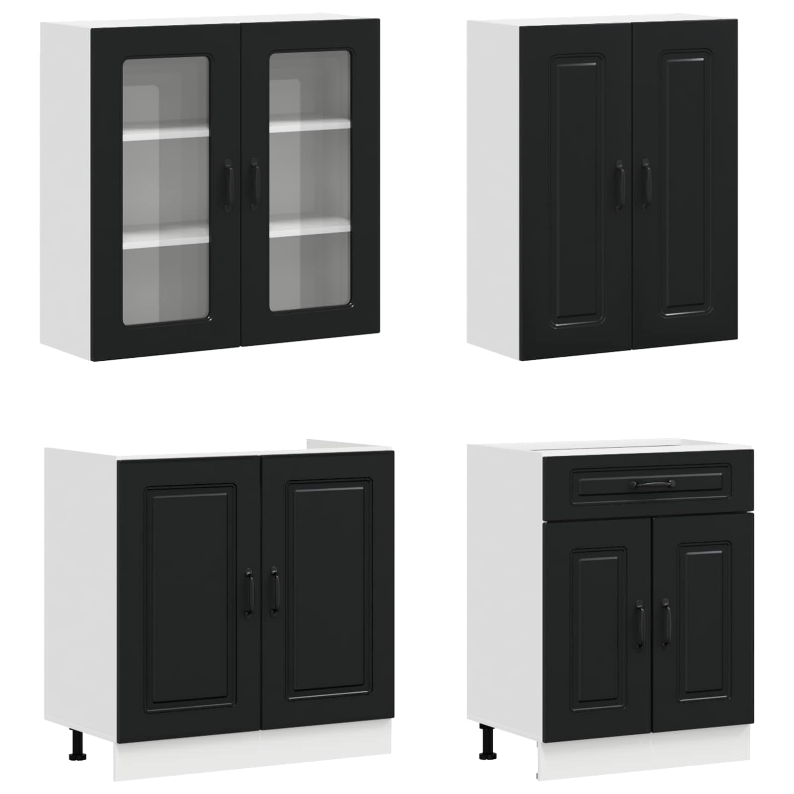 Virtuvės vienetas KALMAR 4 pcs Juoda Apdirbta mediena