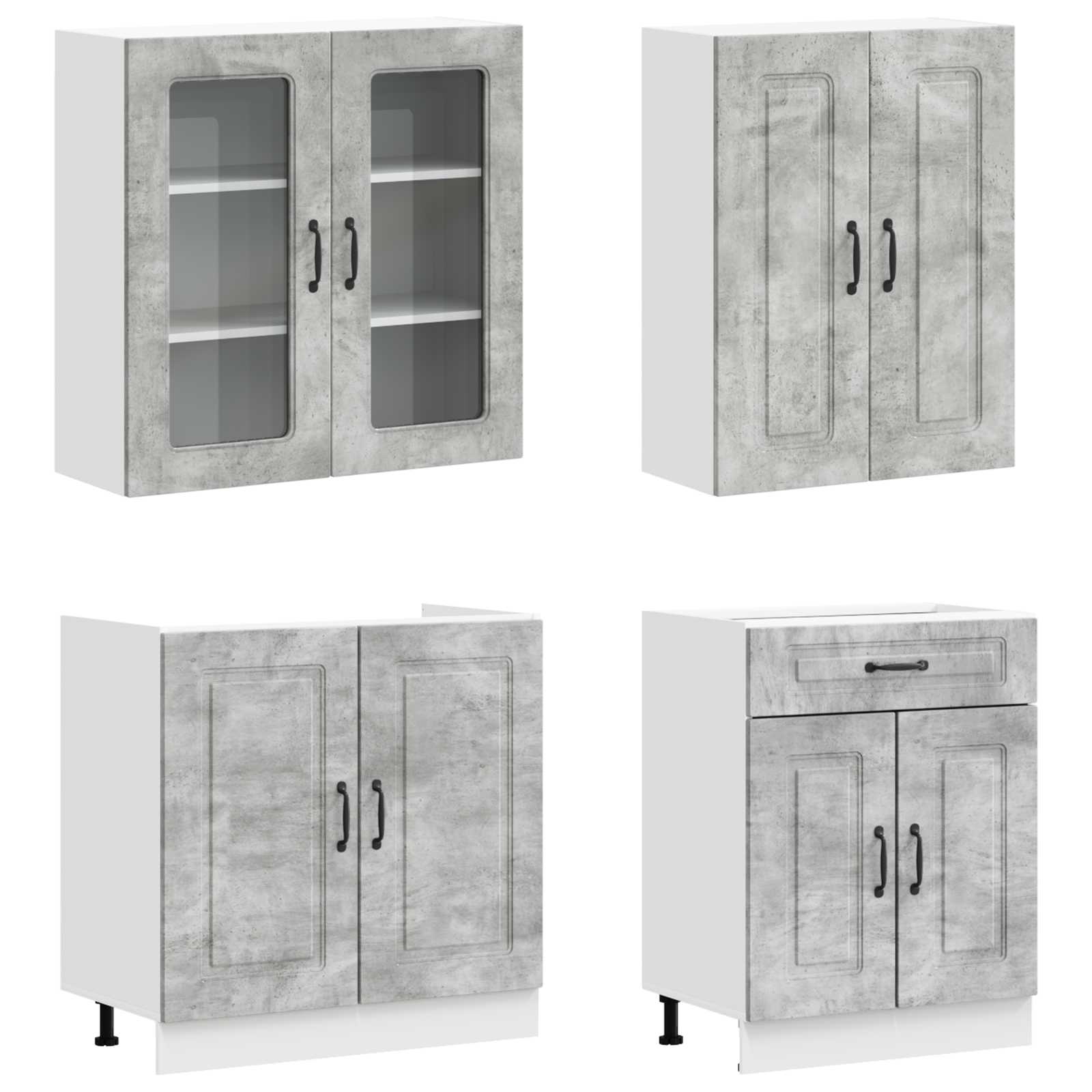 Virtuvės vienetas KALMAR 4 pcs Betono pilka Apdirbta mediena