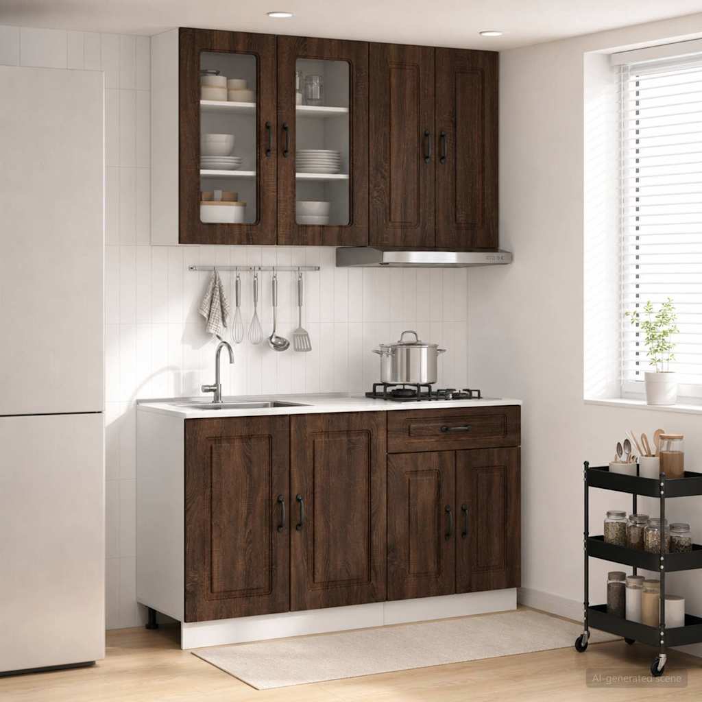 Virtuvės vienetas KALMAR 4 pcs Ruda ąžuolo Apdirbta mediena