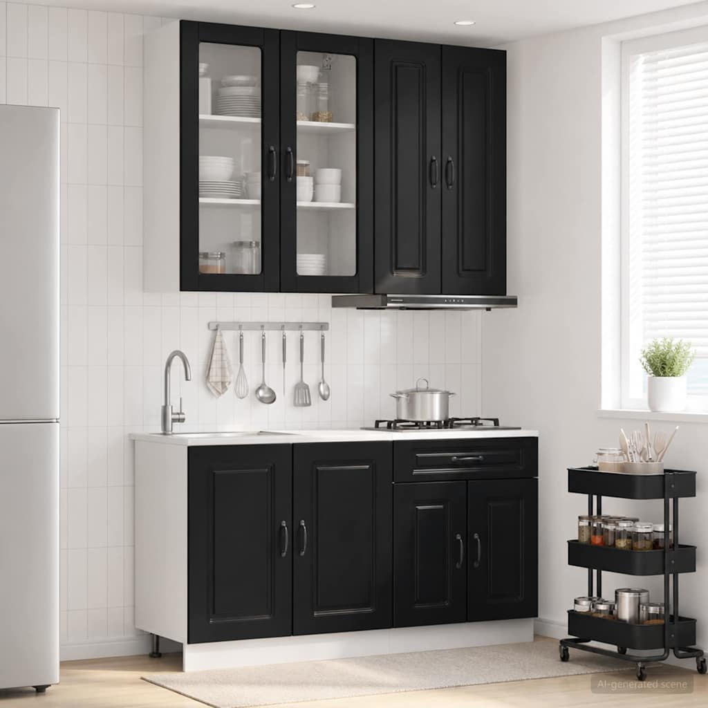 Virtuvės vienetas KALMAR 4 pcs Juoda Apdirbta mediena
