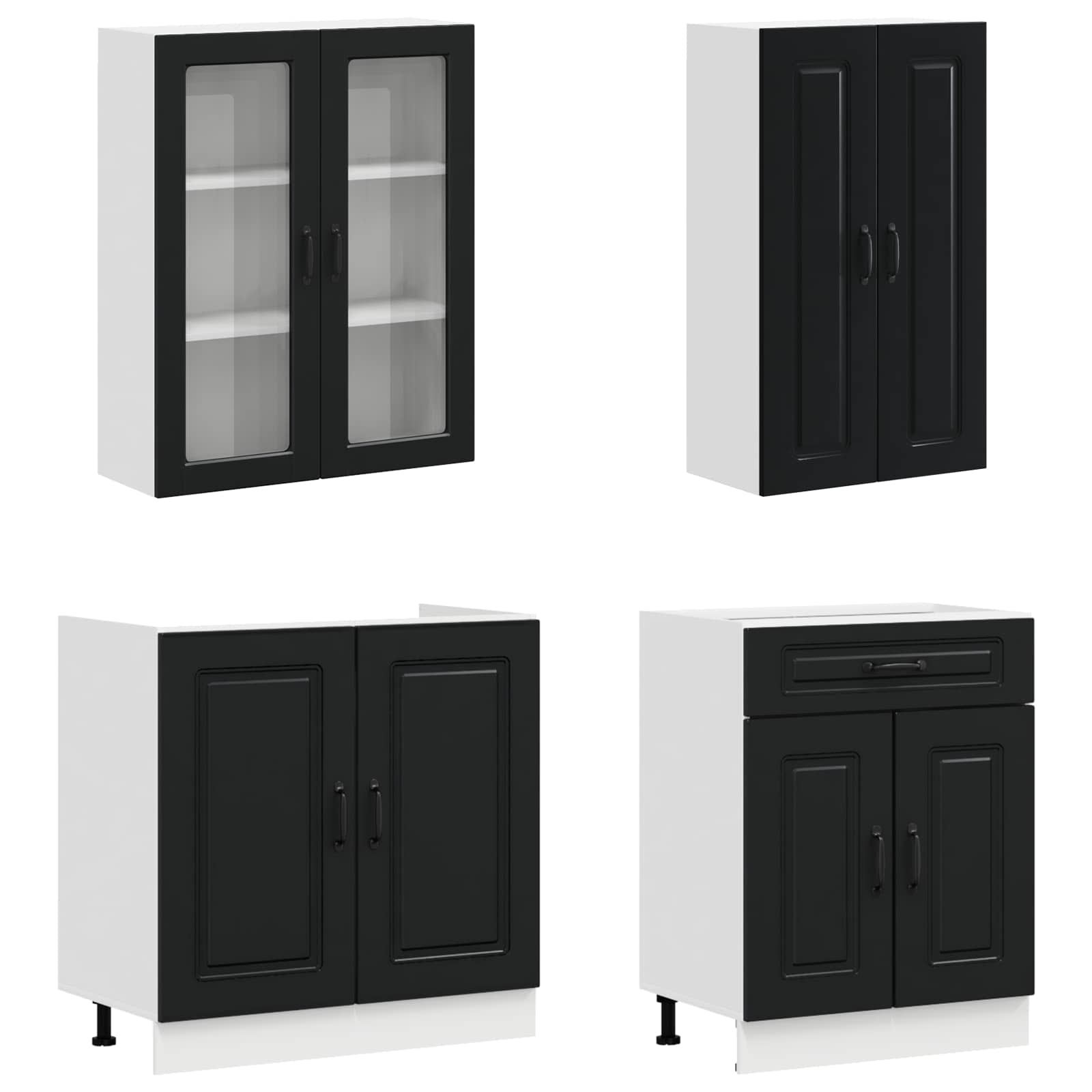 Virtuvės vienetas KALMAR 4 pcs Juoda Apdirbta mediena