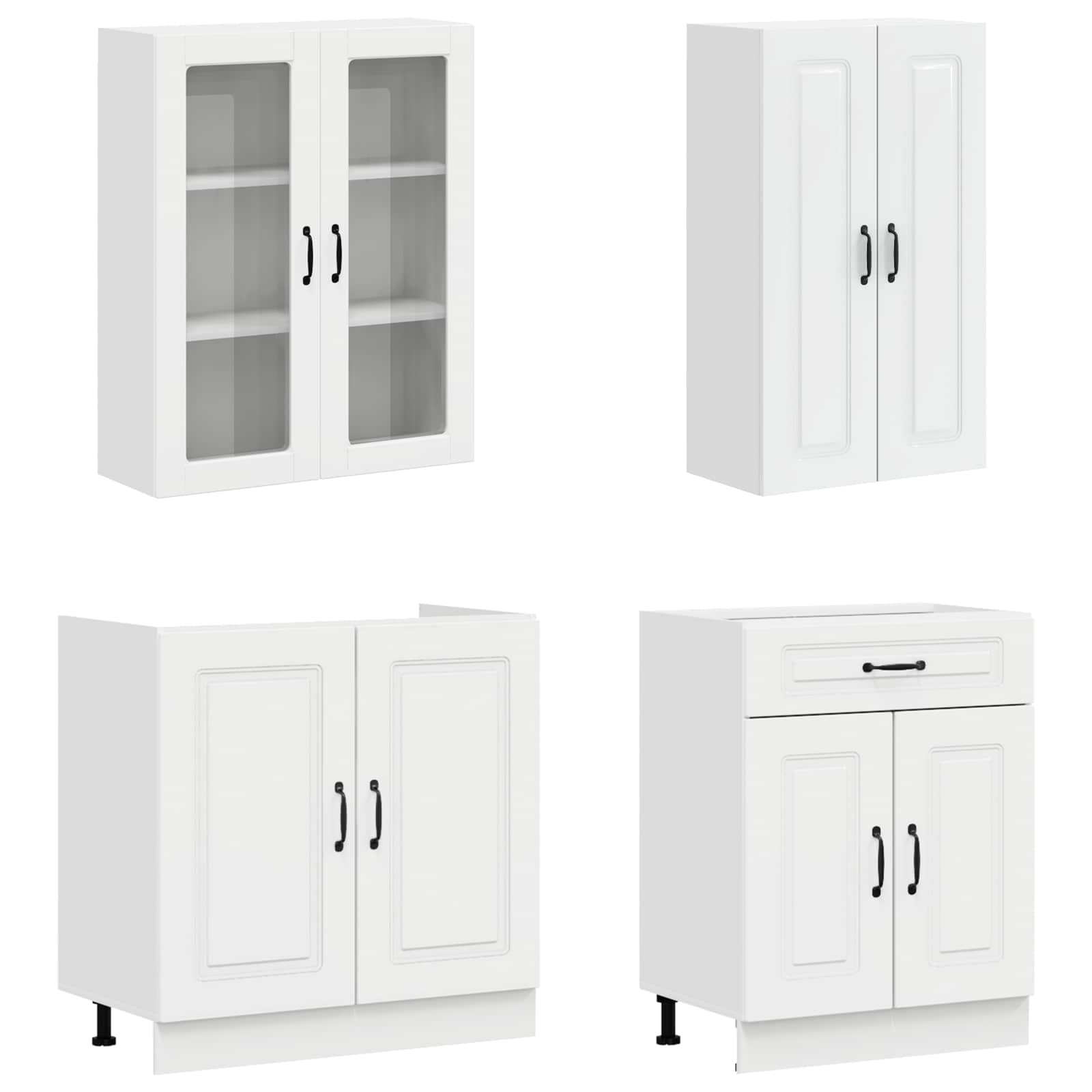 Virtuvės vienetas KALMAR 4 pcs Itin blizgi balta