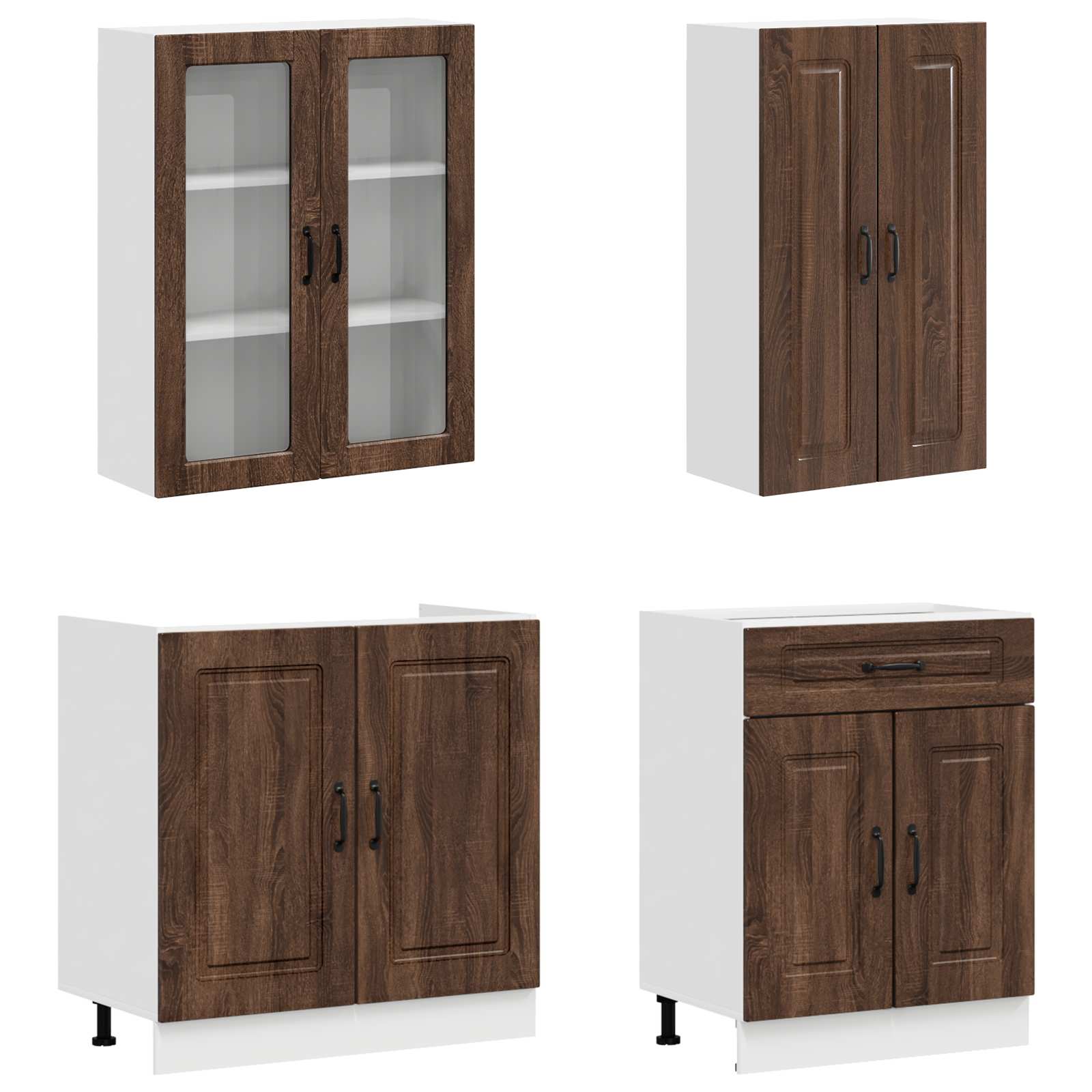 Virtuvės vienetas KALMAR 4 pcs Ruda ąžuolo Apdirbta mediena