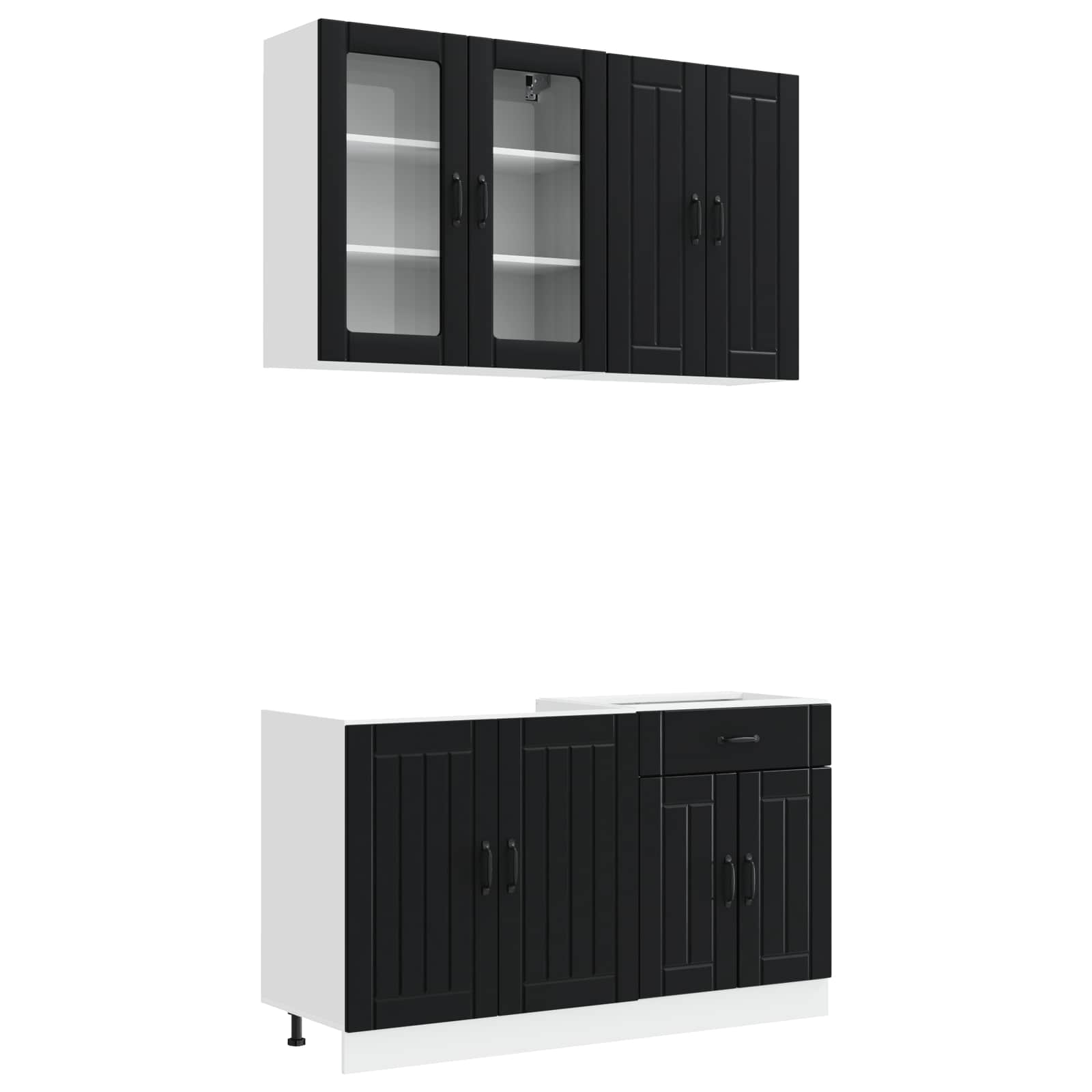 Virtuvės vienetas LUCCA 4 pcs Juoda Apdirbta mediena
