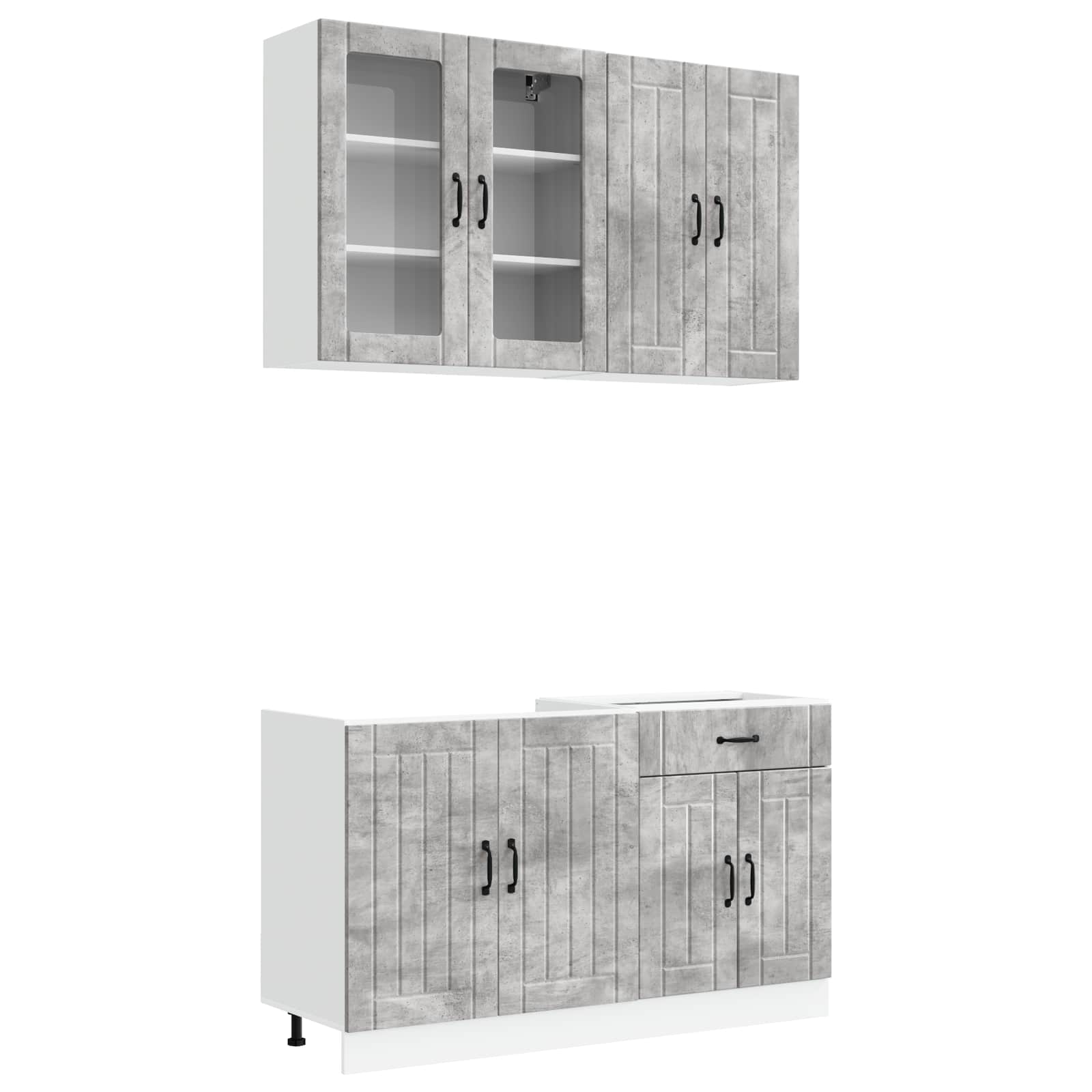 Virtuvės vienetas LUCCA 4 pcs Betono pilka Apdirbta mediena