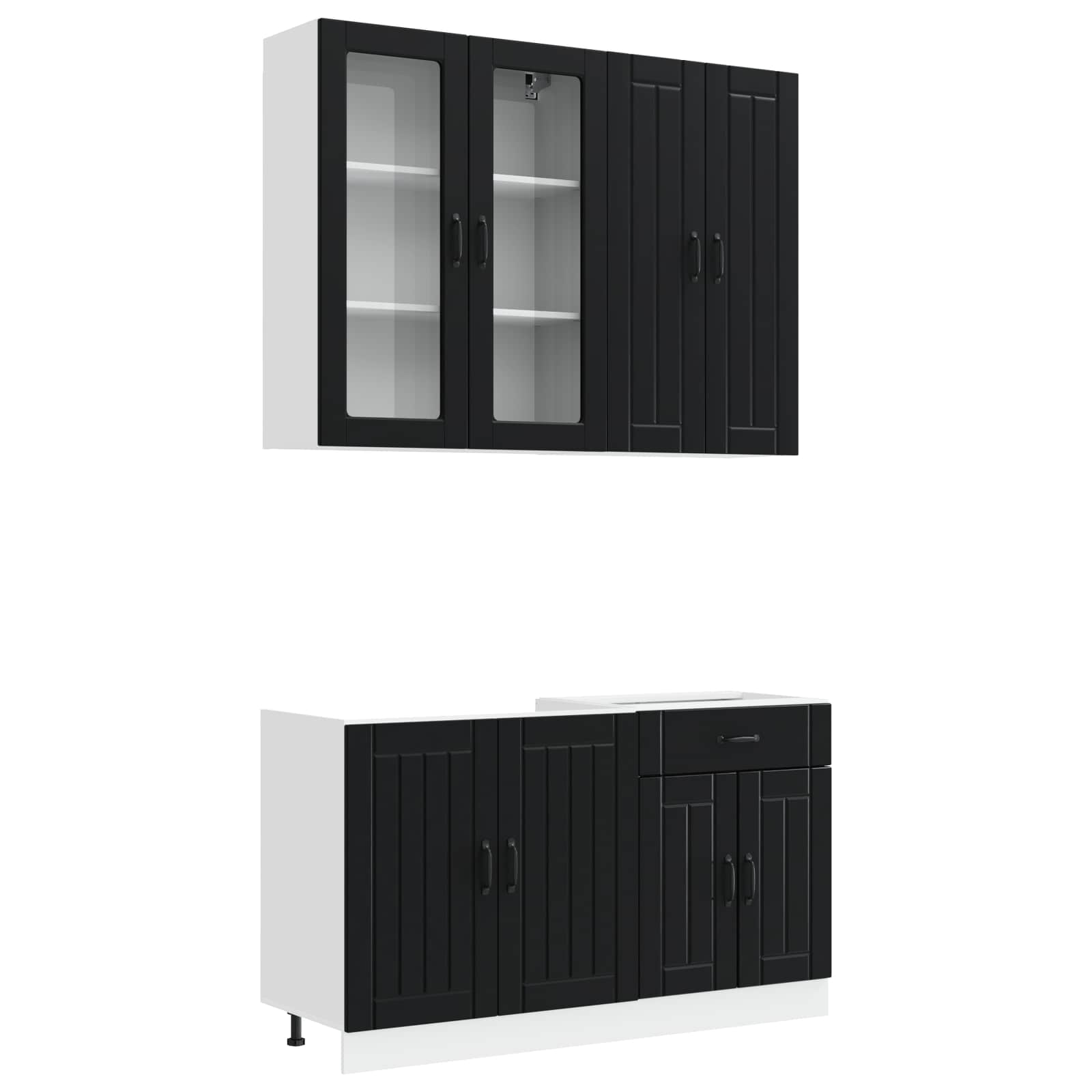 Virtuvės vienetas LUCCA 4 pcs Juoda Apdirbta mediena
