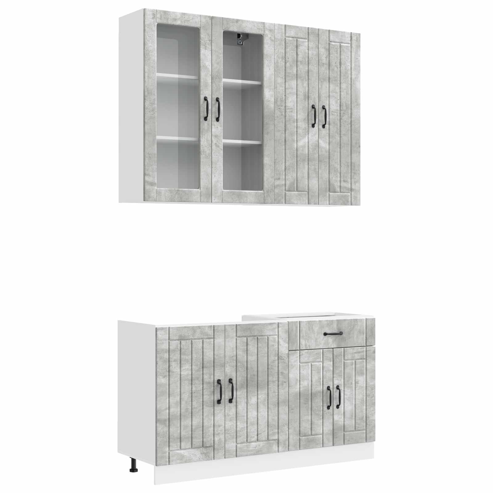 Virtuvės vienetas LUCCA 4 pcs Betono pilka Apdirbta mediena