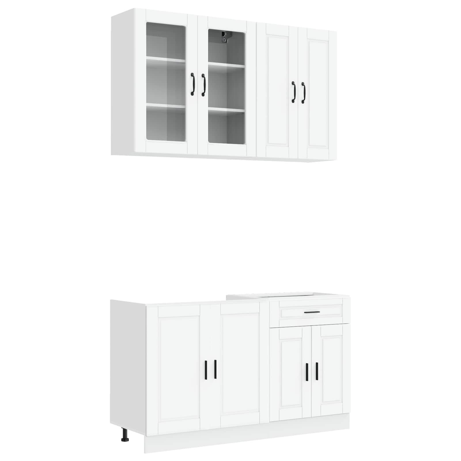 Virtuvės vienetas PORTO 4 pcs Balta Apdirbta mediena