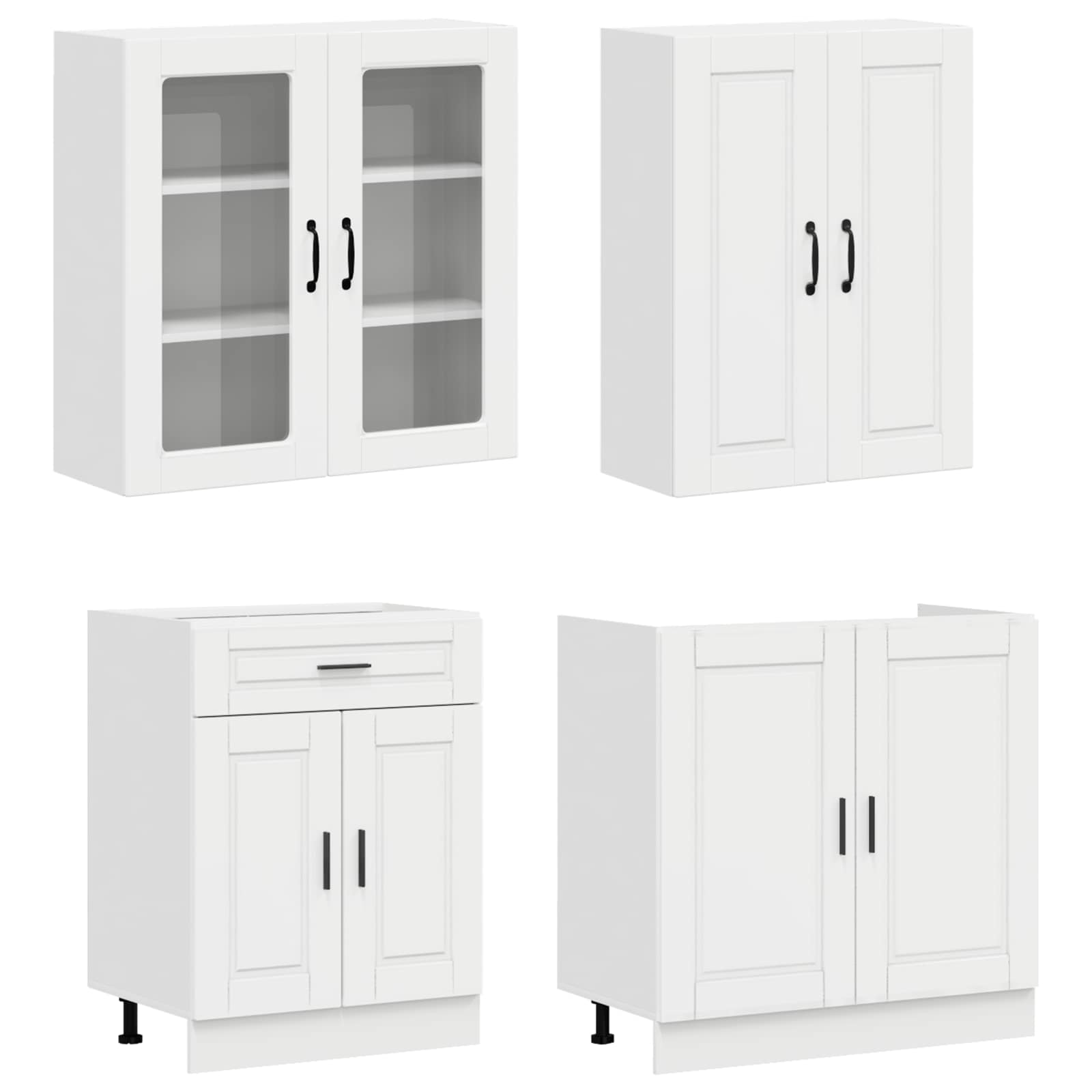 Virtuvės vienetas PORTO 4 pcs Itin blizgi balta