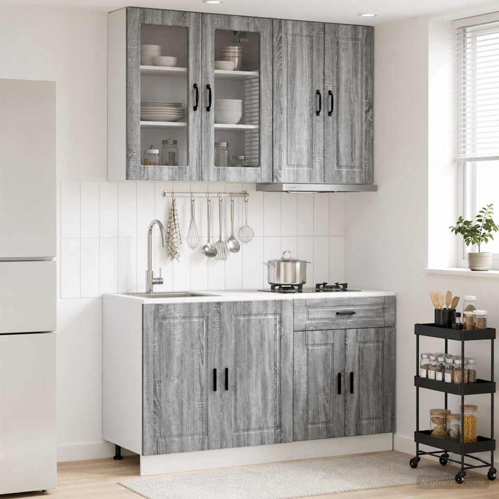 Virtuvės vienetas PORTO 4 pcs Pilka Sonoma Apdirbta mediena