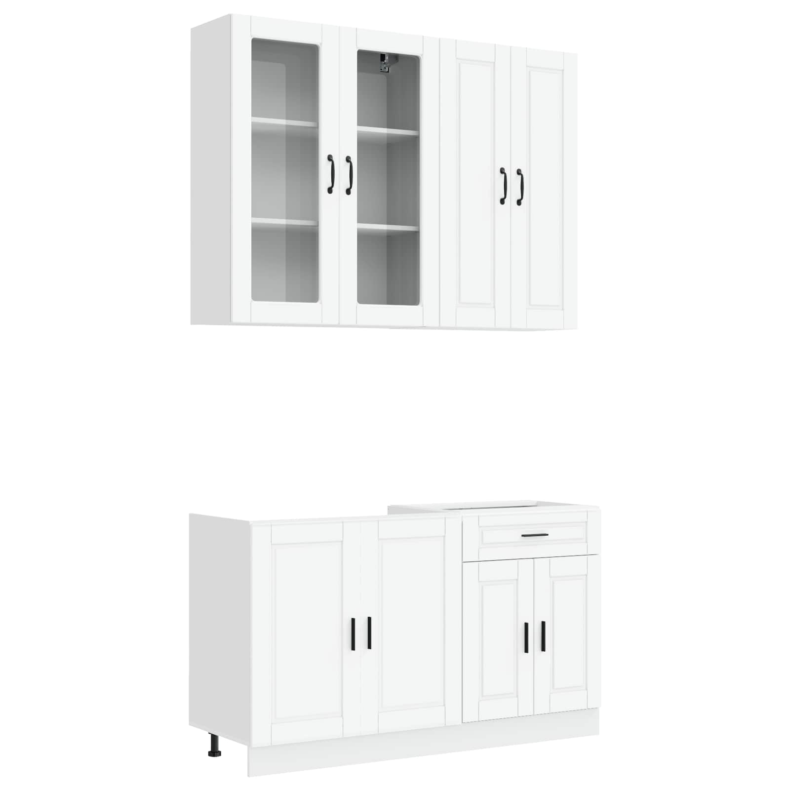 Virtuvės vienetas PORTO 4 pcs Balta Apdirbta mediena