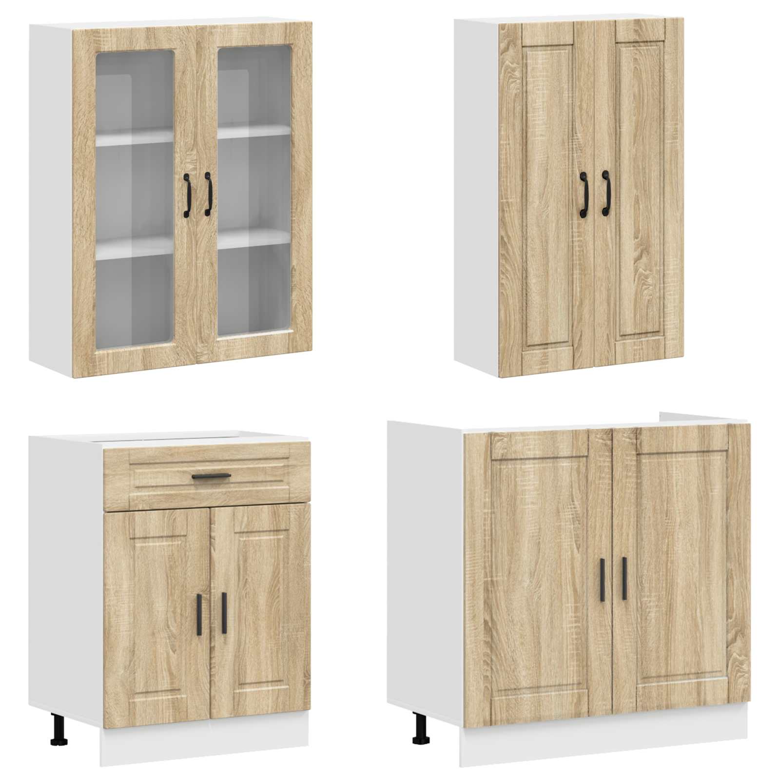 Virtuvės vienetas PORTO 4 pcs Sonoma ąžuolas Apdirbta mediena