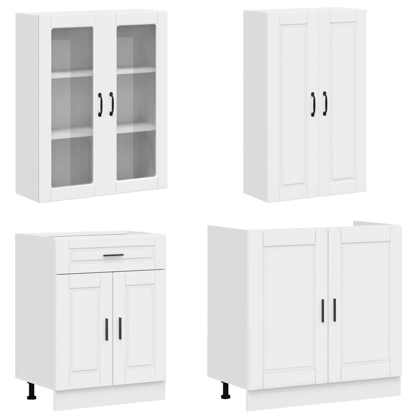 Virtuvės vienetas PORTO 4 pcs Itin blizgi balta