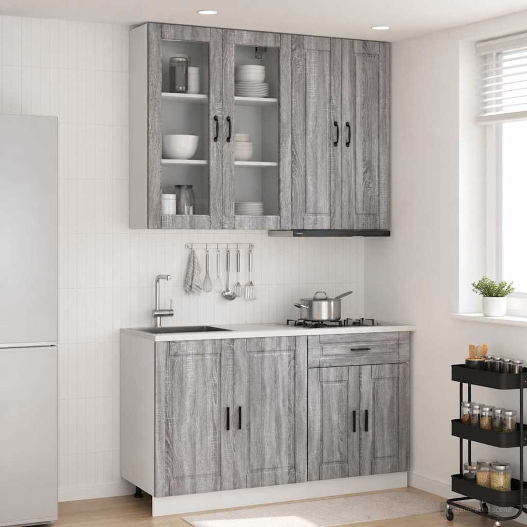 Virtuvės vienetas PORTO 4 pcs Pilka Sonoma Apdirbta mediena