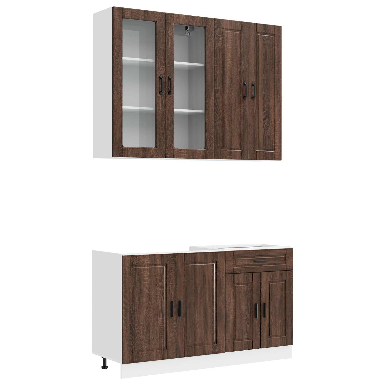 Virtuvės vienetas PORTO 4 pcs Ruda ąžuolo Apdirbta mediena