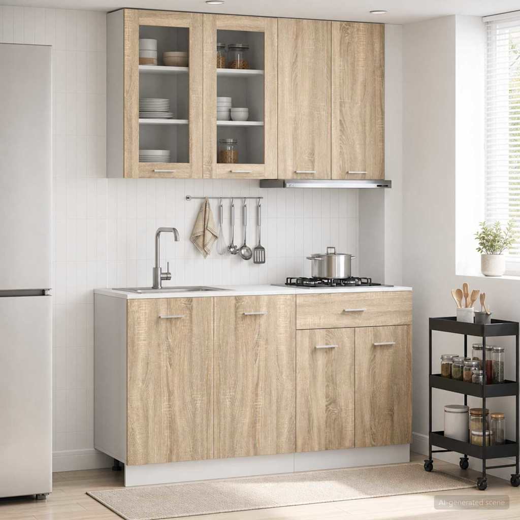 Virtuvės vienetas LYON 4 pcs Sonoma ąžuolas Apdirbta mediena