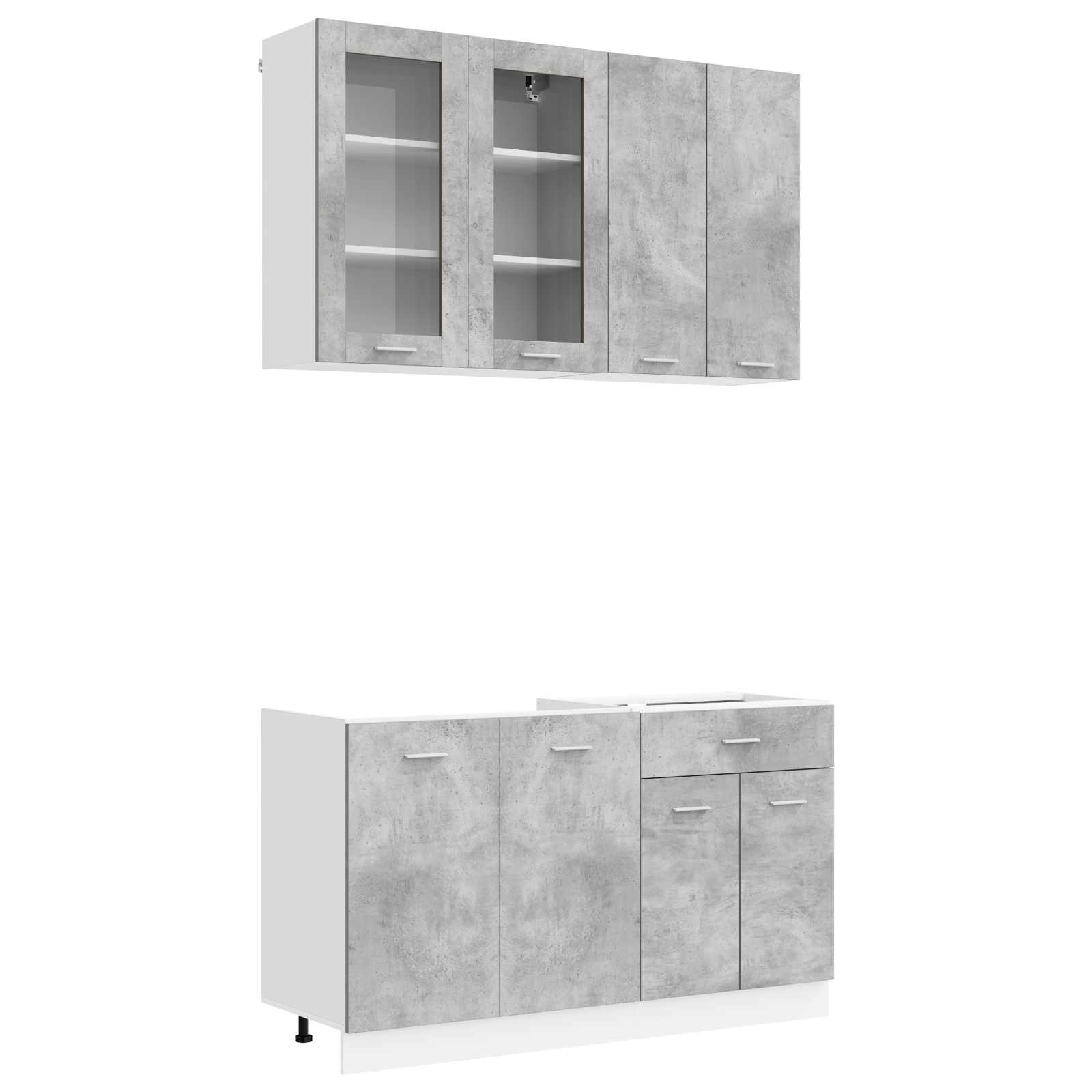 Virtuvės vienetas LYON 4 pcs Betono pilka Apdirbta mediena