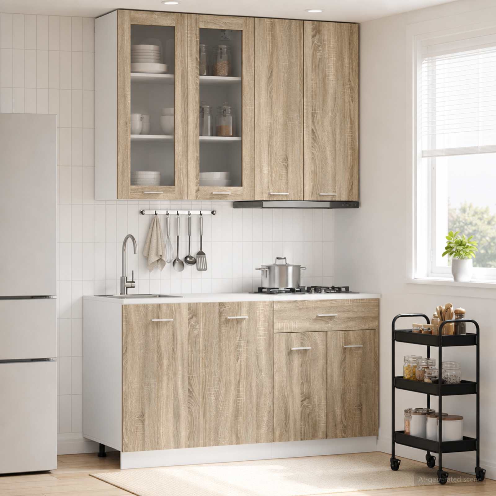 Virtuvės vienetas LYON 4 pcs Sonoma ąžuolas Apdirbta mediena
