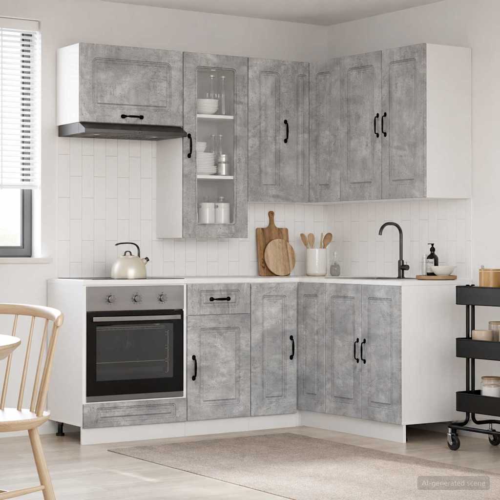 Virtuvės vienetas KALMAR 8 pcs Betono pilka Apdirbta mediena