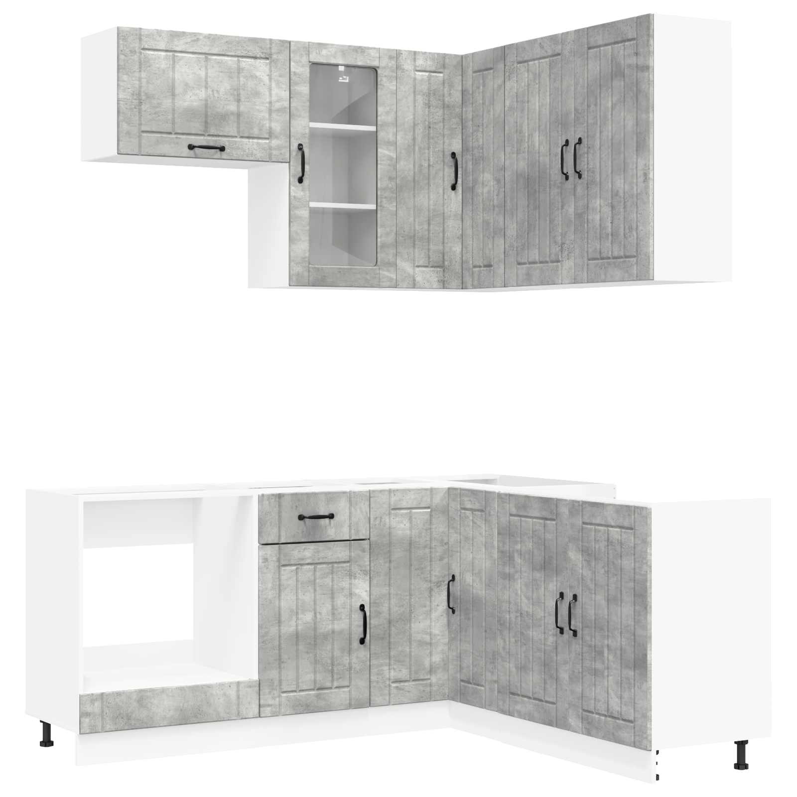 Virtuvės vienetas LUCCA 8 pcs Betono pilka Apdirbta mediena