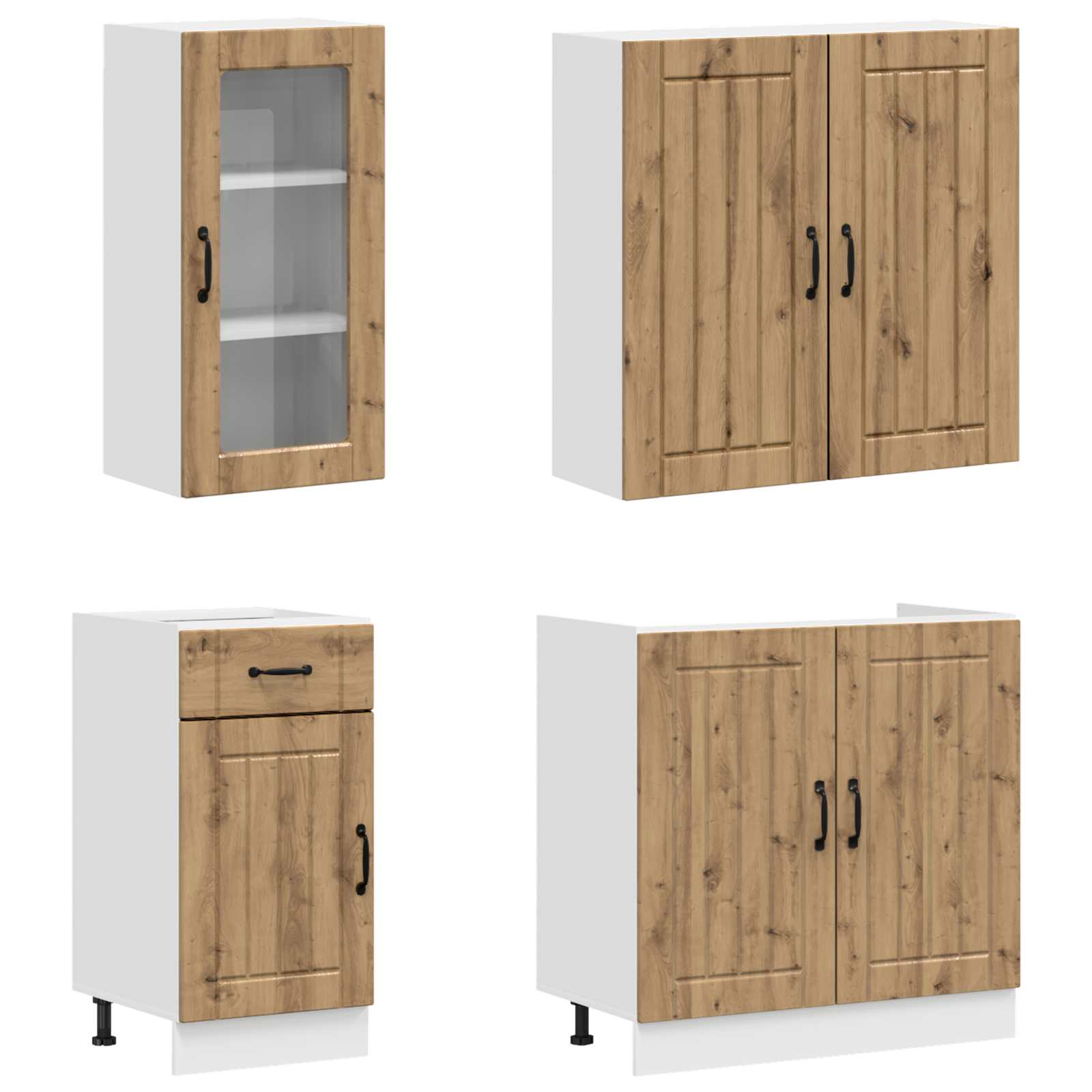 Virtuvės vienetas LUCCA 8 pcs Artisano ąžuolo Apdirbta mediena