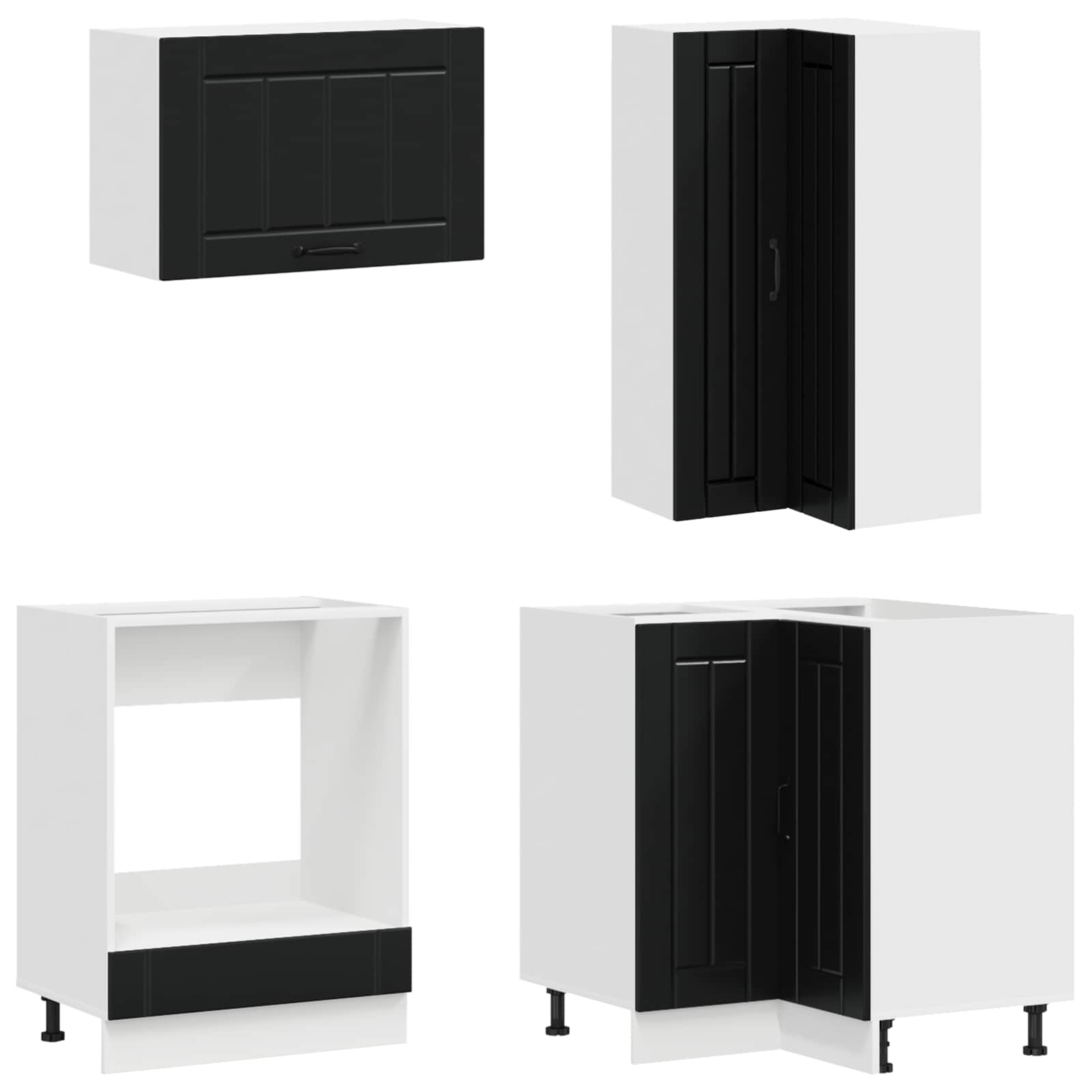 Virtuvės vienetas LUCCA 8 pcs Juoda Apdirbta mediena