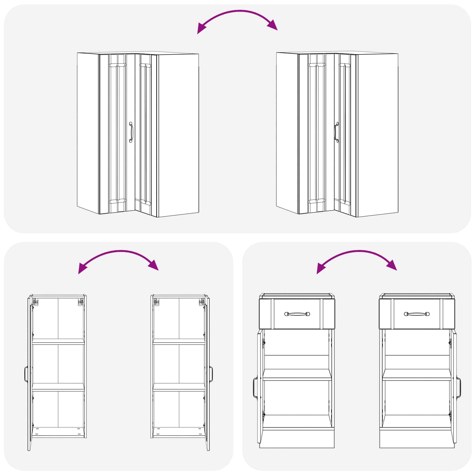 Virtuvės vienetas LUCCA 8 pcs Itin blizgi balta