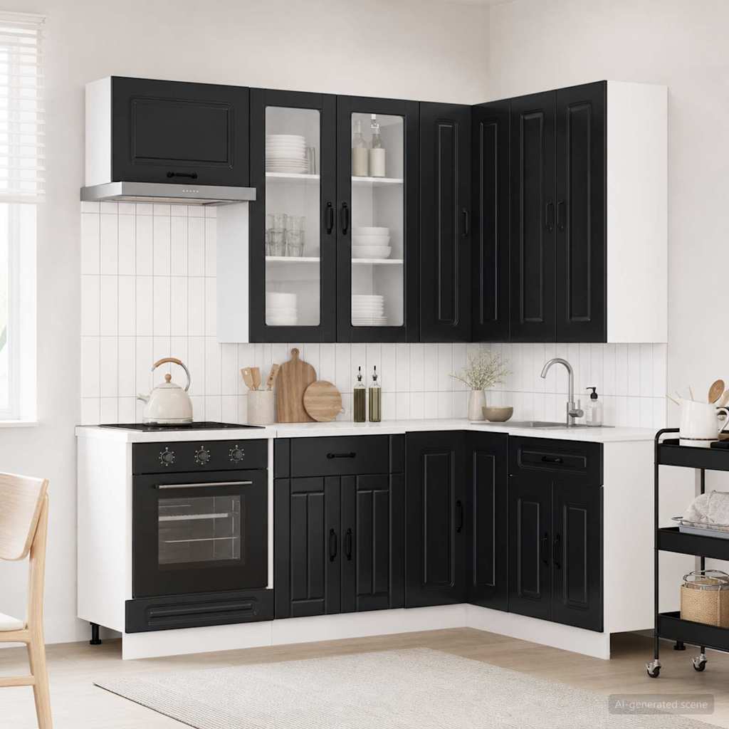 Virtuvės vienetas KALMAR 8 pcs Juoda Apdirbta mediena