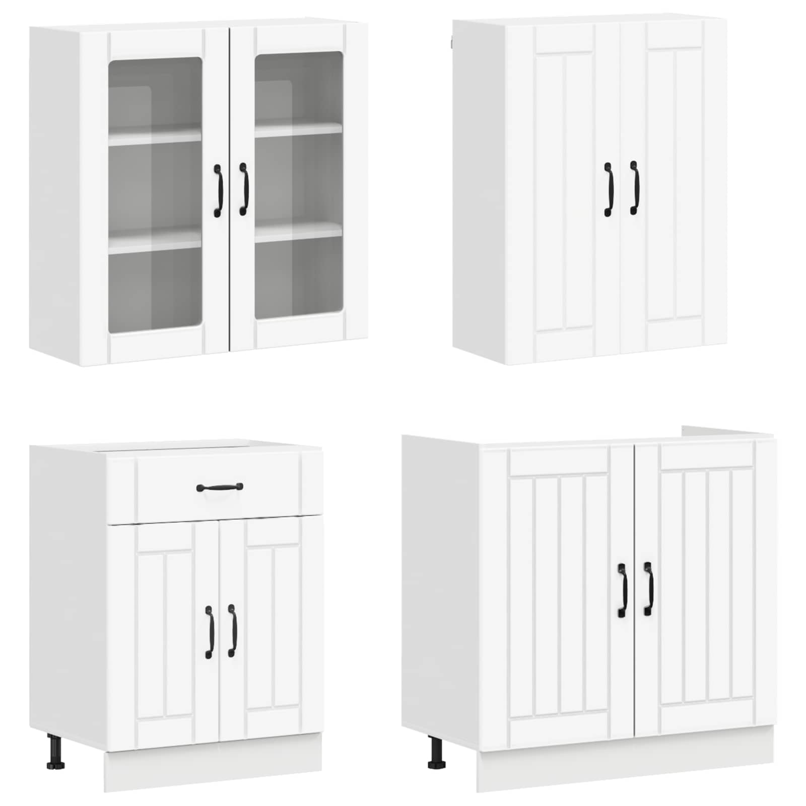 Virtuvės vienetas LUCCA 8 pcs Balta Apdirbta mediena