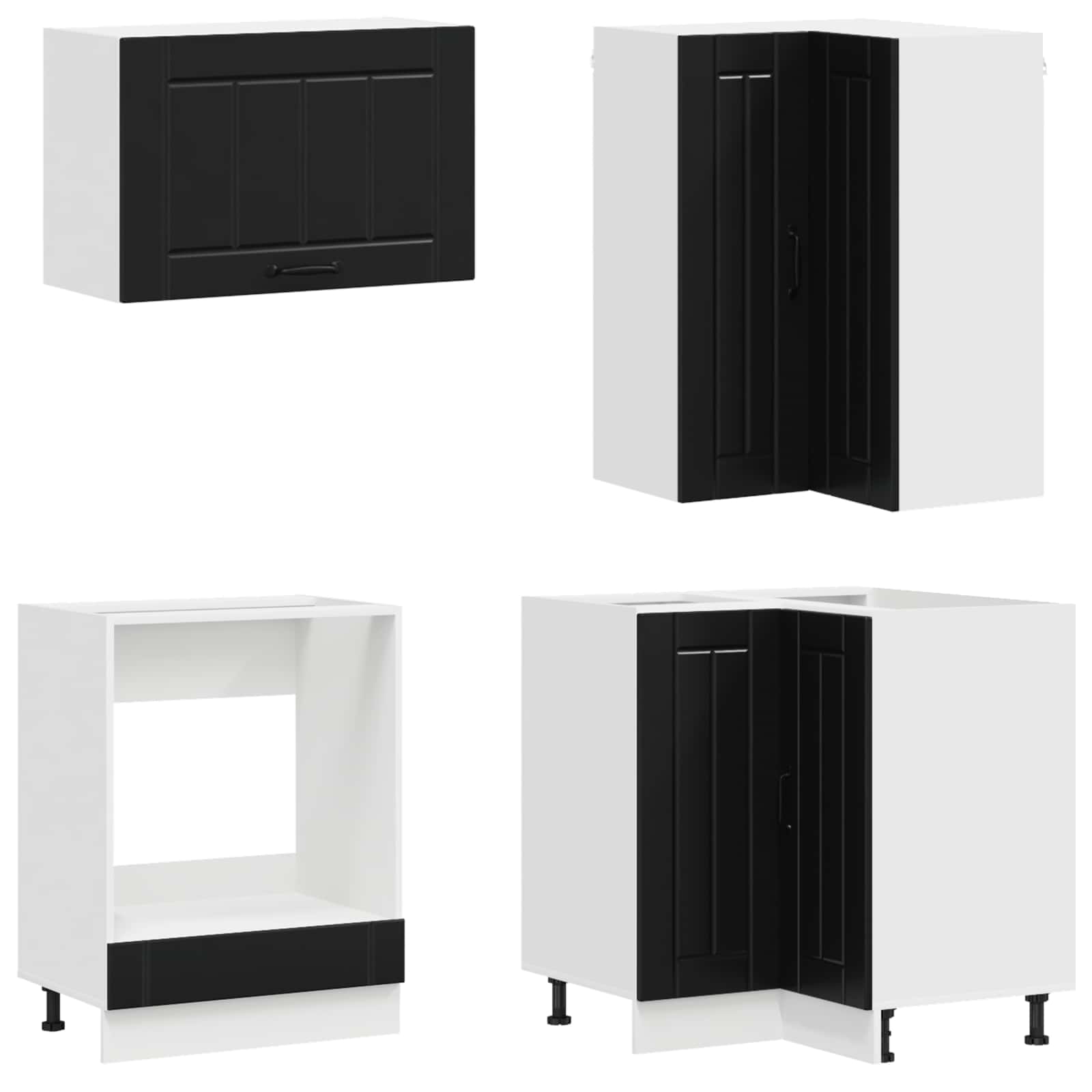 Virtuvės vienetas LUCCA 8 pcs Juoda Apdirbta mediena