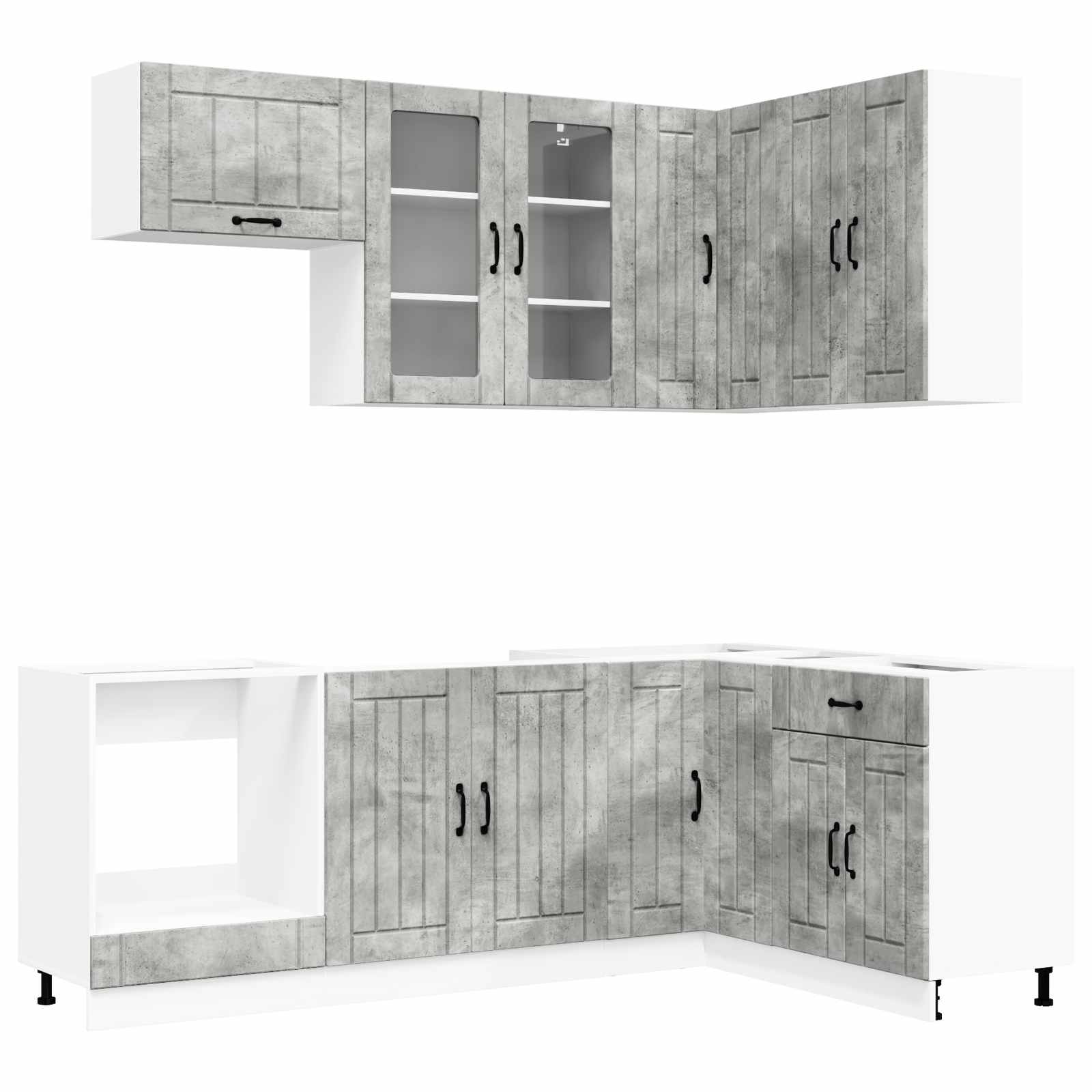 Virtuvės vienetas LUCCA 8 pcs Betono pilka Apdirbta mediena