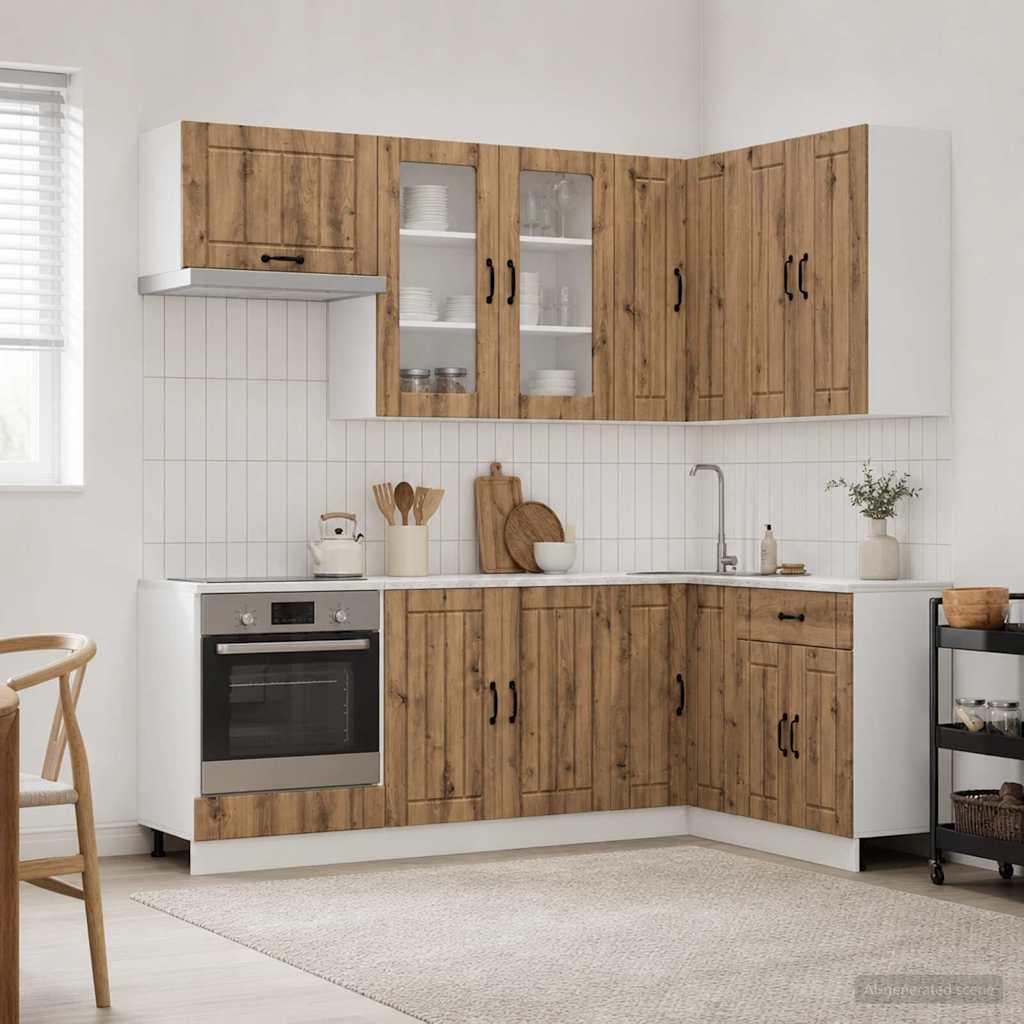 Virtuvės vienetas LUCCA 8 pcs Artisano ąžuolo Apdirbta mediena
