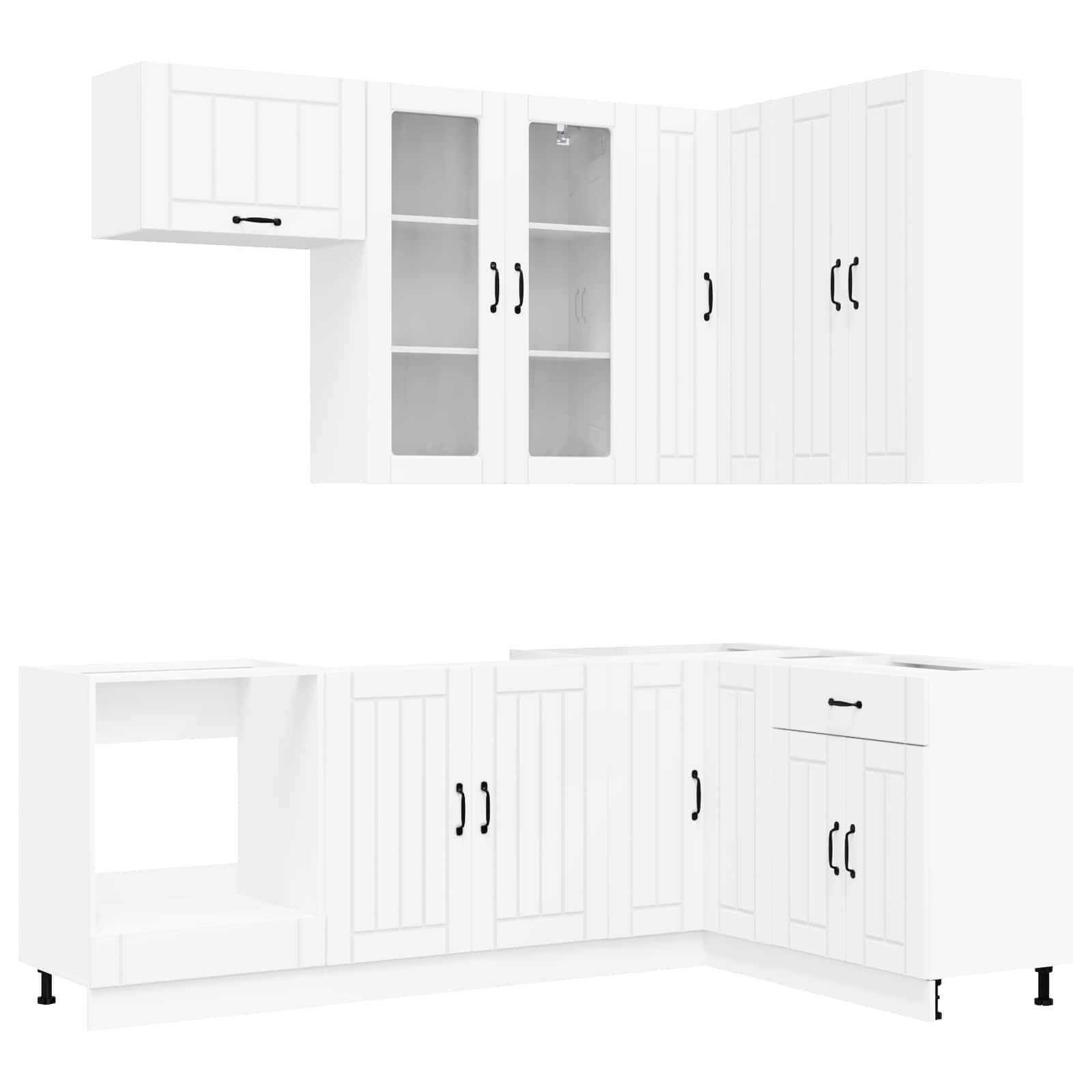 Virtuvės vienetas LUCCA 8 pcs Balta Apdirbta mediena