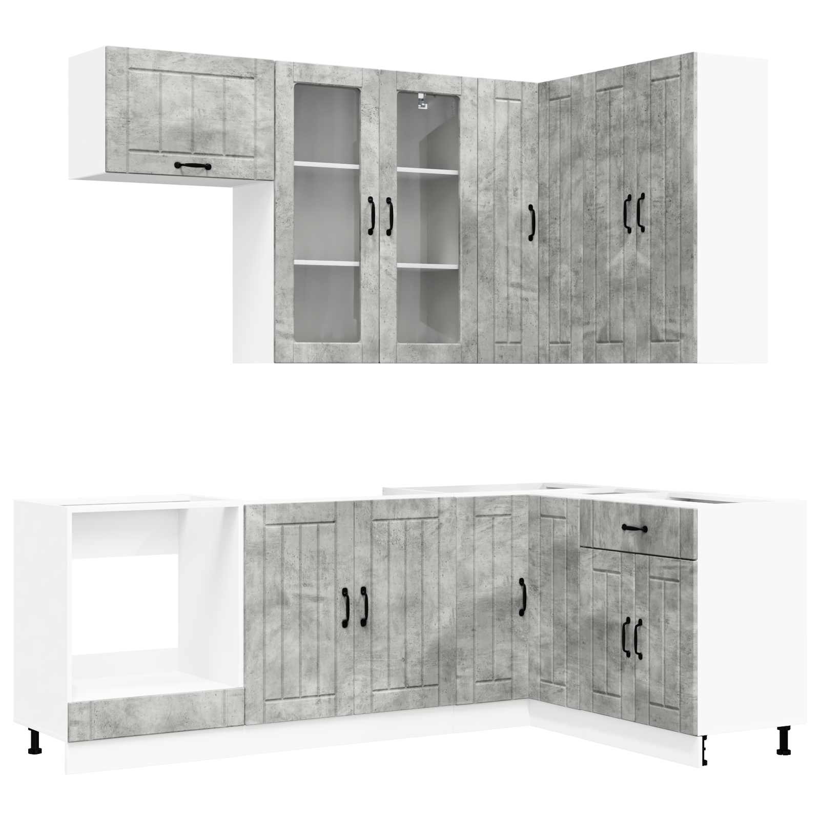 Virtuvės vienetas LUCCA 8 pcs Betono pilka Apdirbta mediena