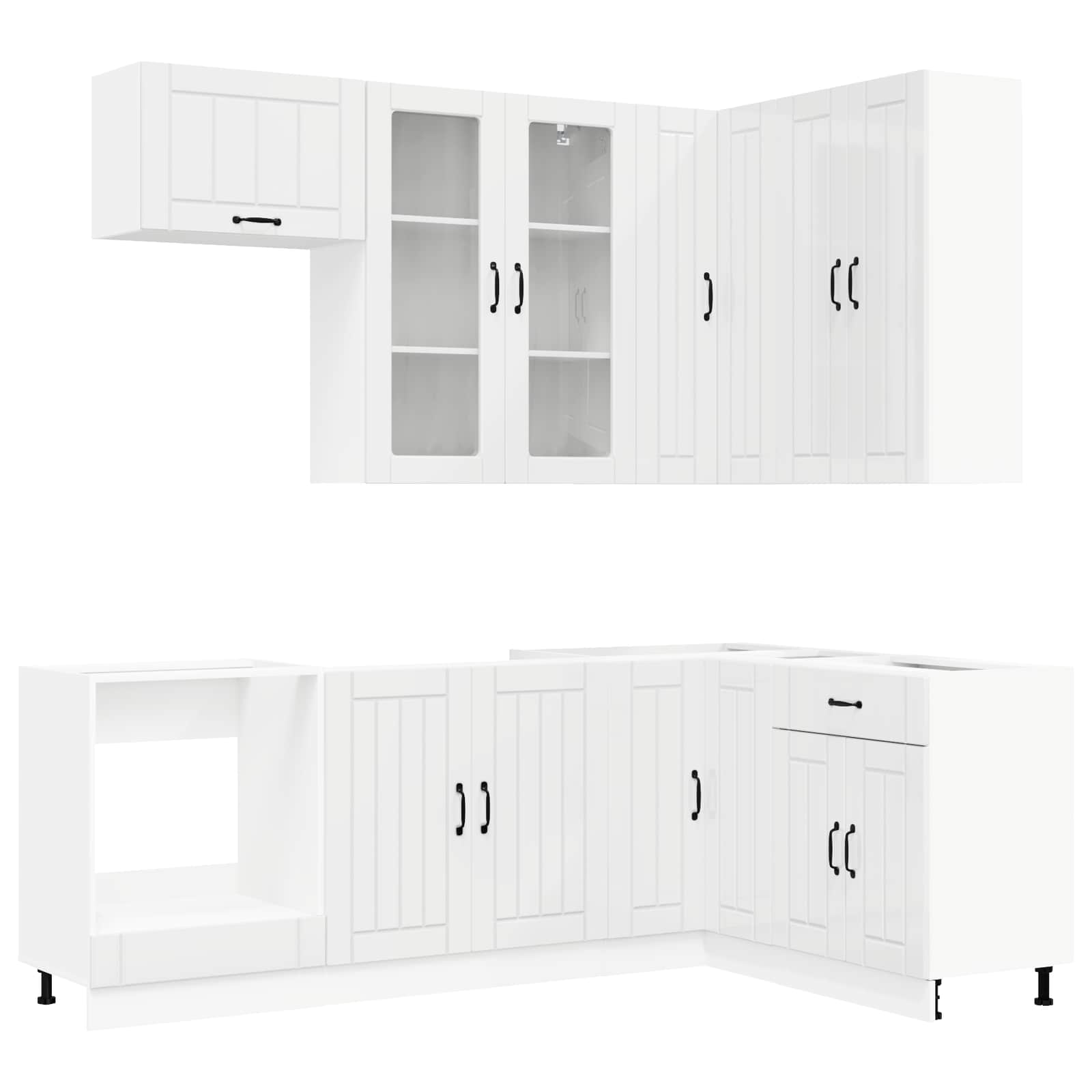 Virtuvės vienetas LUCCA 8 pcs Itin blizgi balta