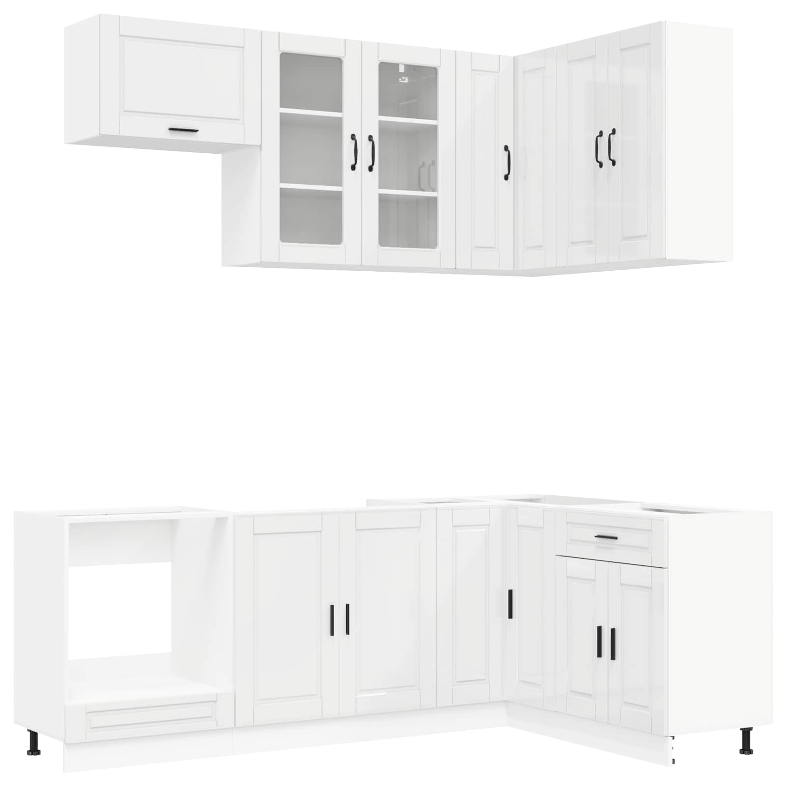 Virtuvės vienetas PORTO 8 pcs Itin blizgi balta