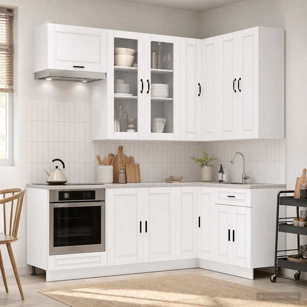 Virtuvės vienetas PORTO 8 pcs Balta Apdirbta mediena