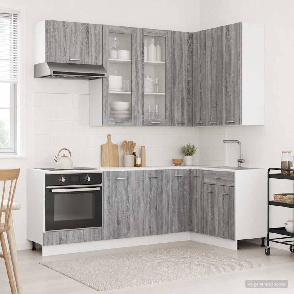 Virtuvės vienetas LYON 8 pcs Pilka Sonoma Apdirbta mediena