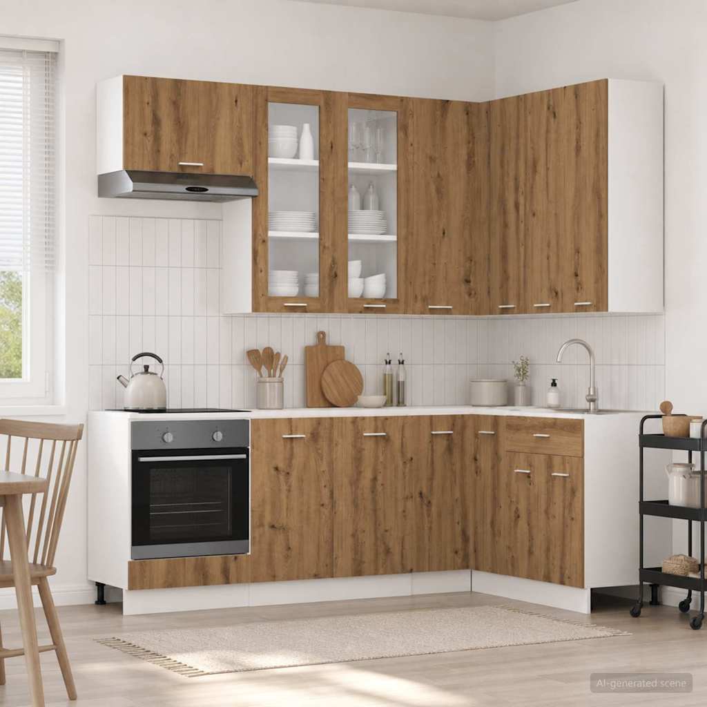 Virtuvės vienetas LYON 8 pcs Artisano ąžuolo Apdirbta mediena