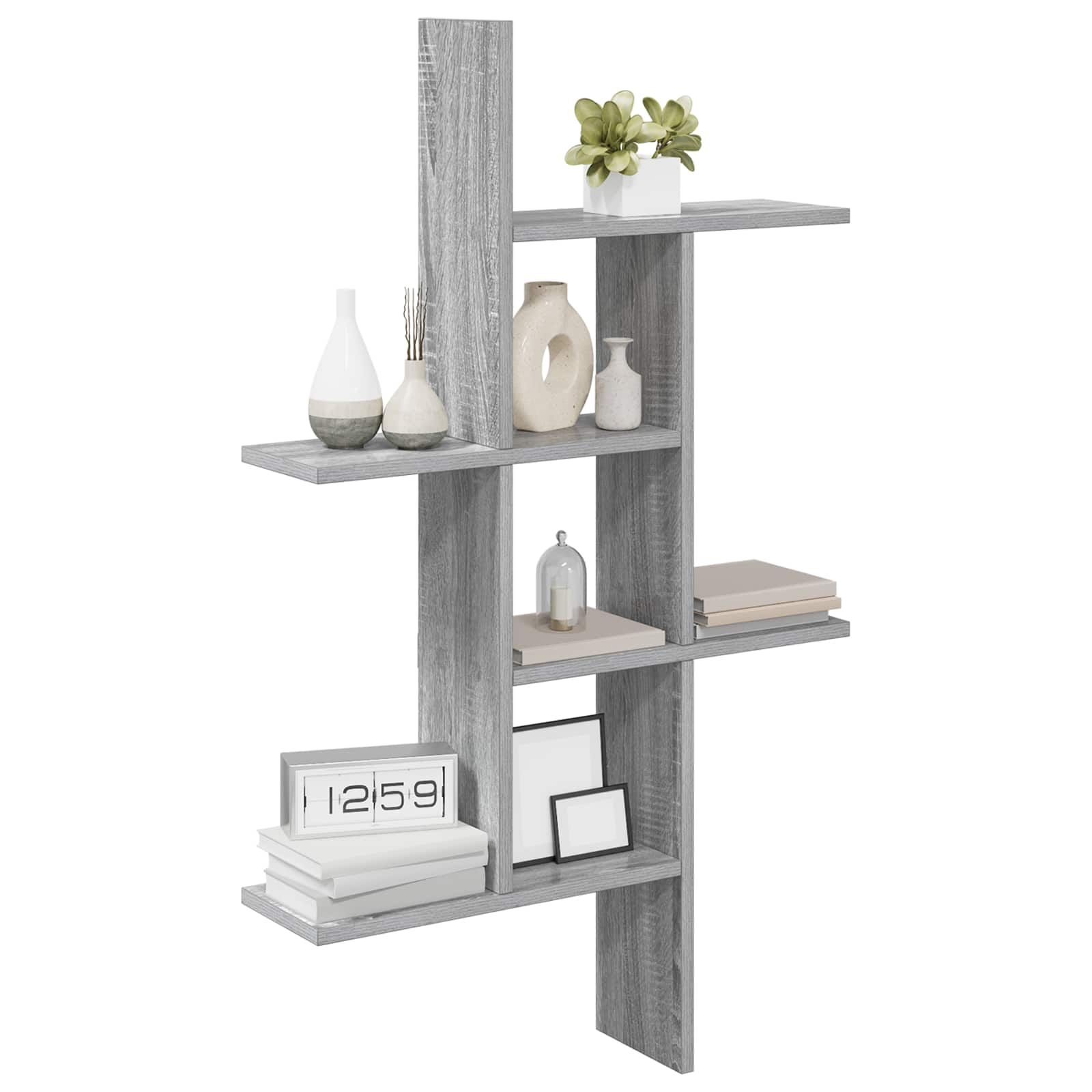 Sieninė lentyna Pilka Sonoma 61 x 15 x 102 cm Apdirbta mediena