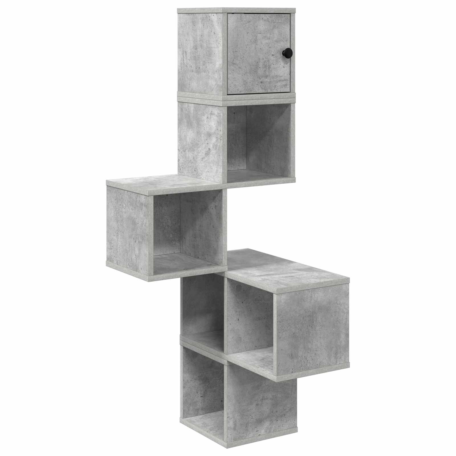 Sieninis kampinis lentynas Betono pilka 48 x 48 x 120 cm