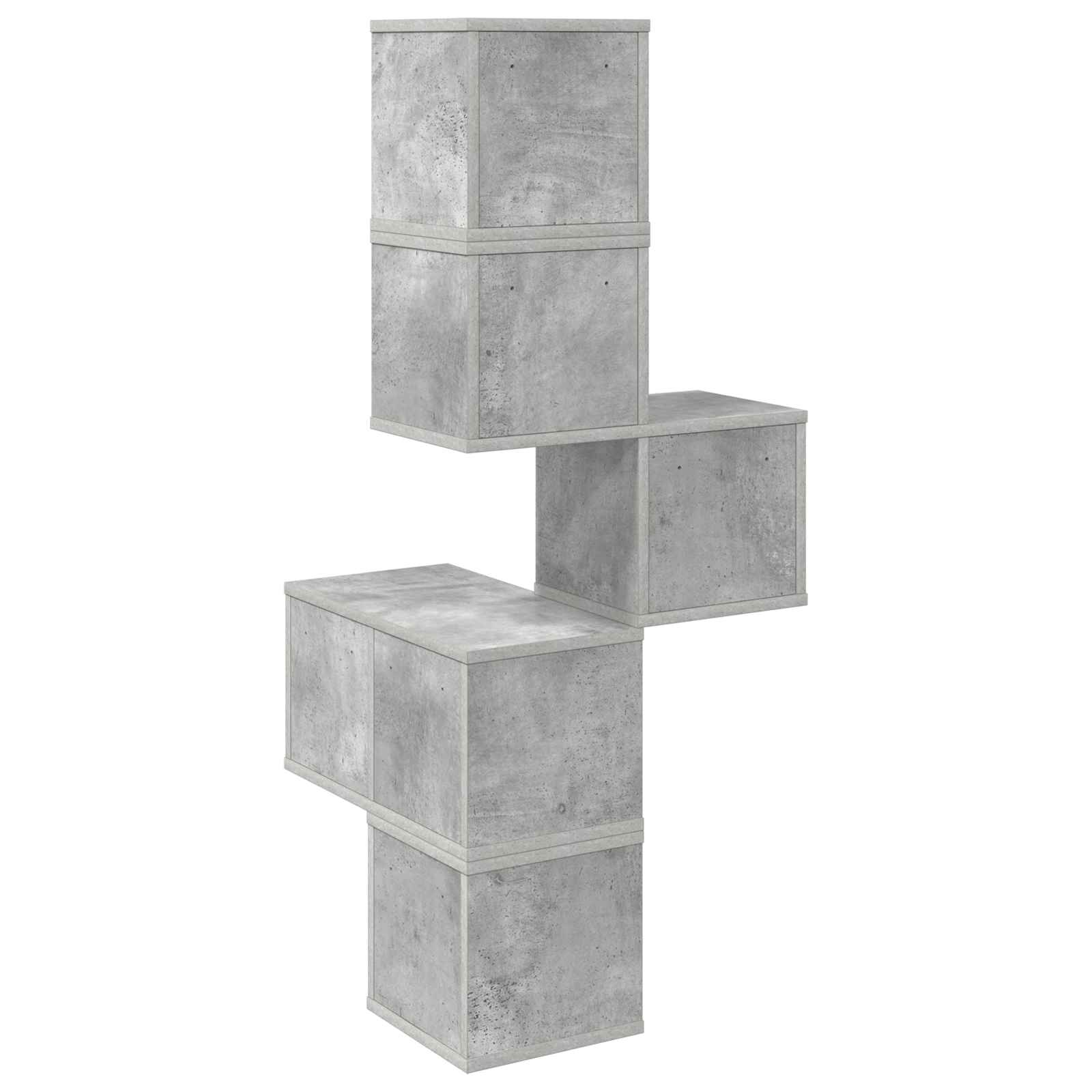 Sieninis kampinis lentynas Betono pilka 48 x 48 x 120 cm