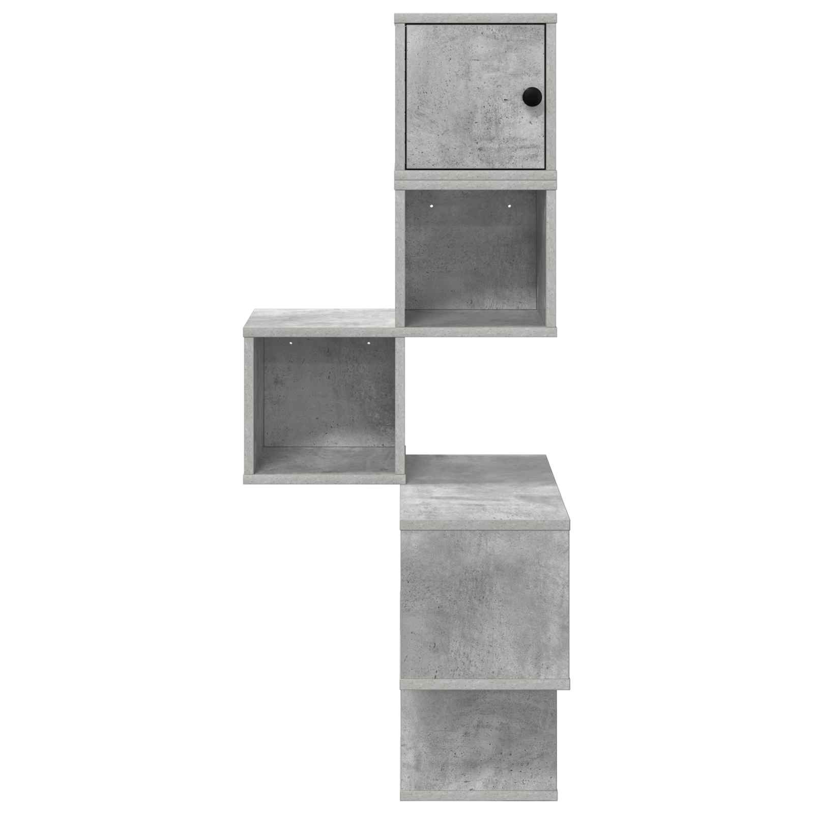 Sieninis kampinis lentynas Betono pilka 48 x 48 x 120 cm
