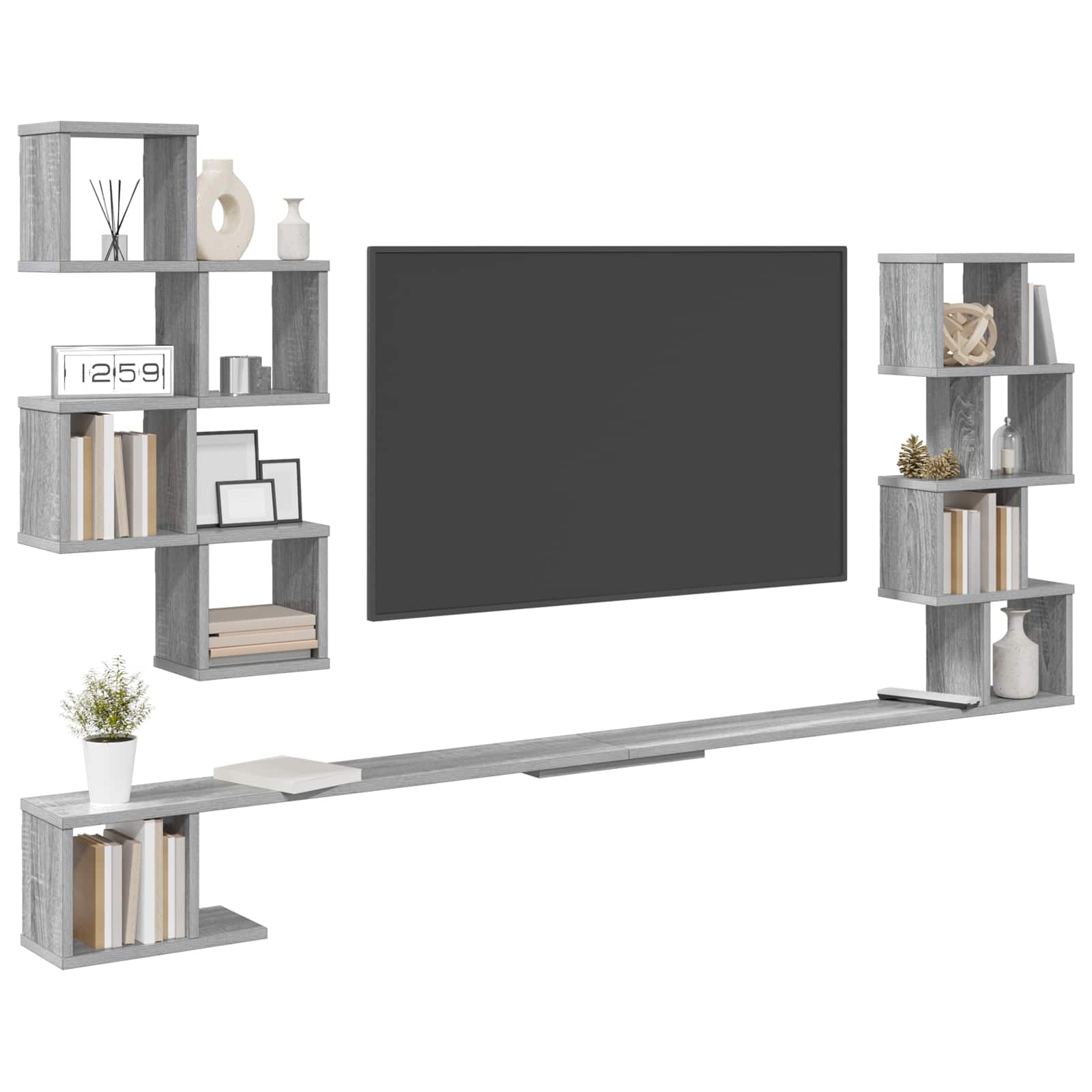 Sieninis televizoriaus stovas Pilka Sonoma 180 x 15 x 94 cm