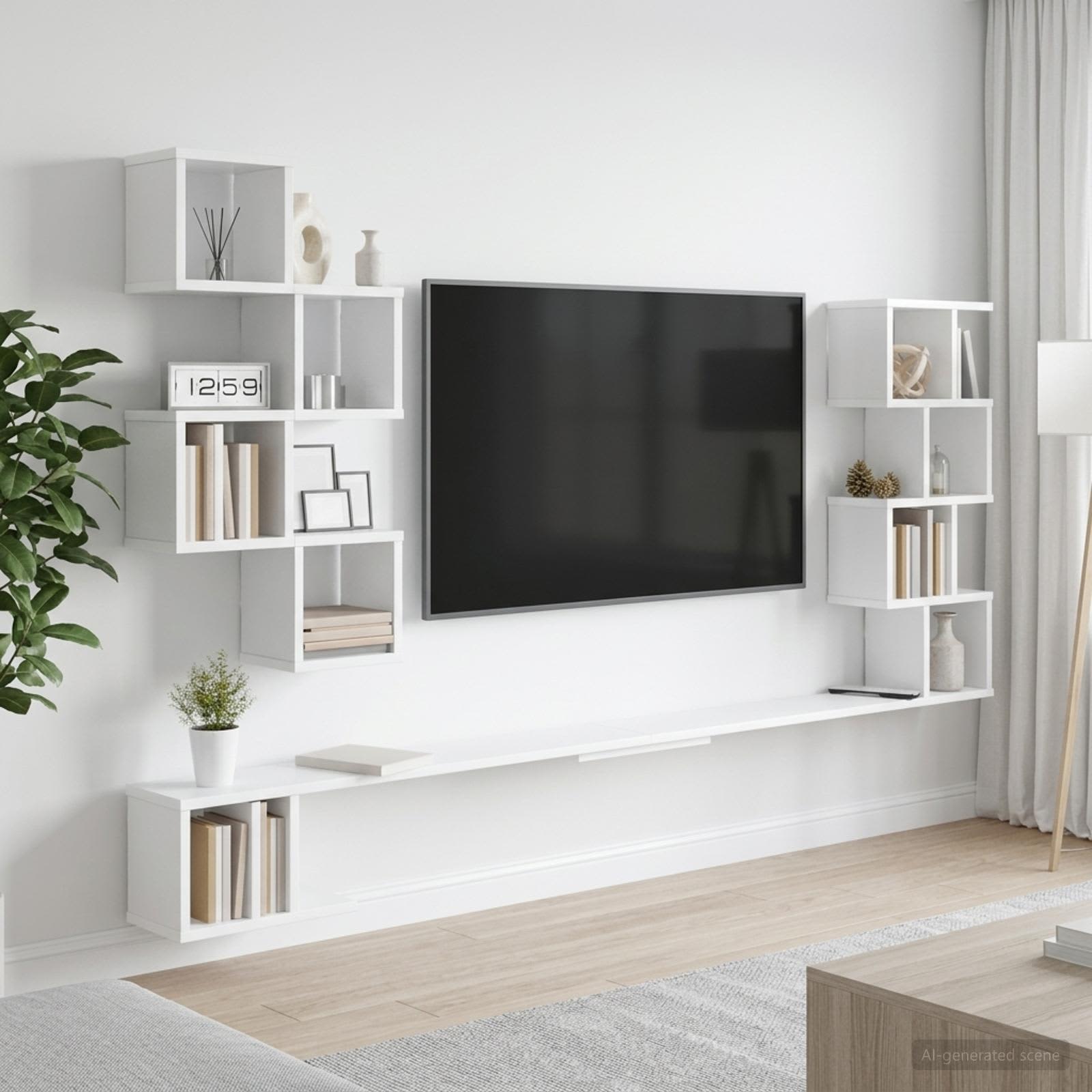 Sieninis televizoriaus stovas Balta 200 x 15 x 94 cm