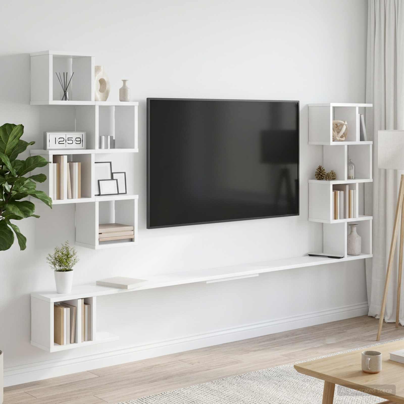 Sieninis televizoriaus stovas Balta 160 x 15 x 94 cm