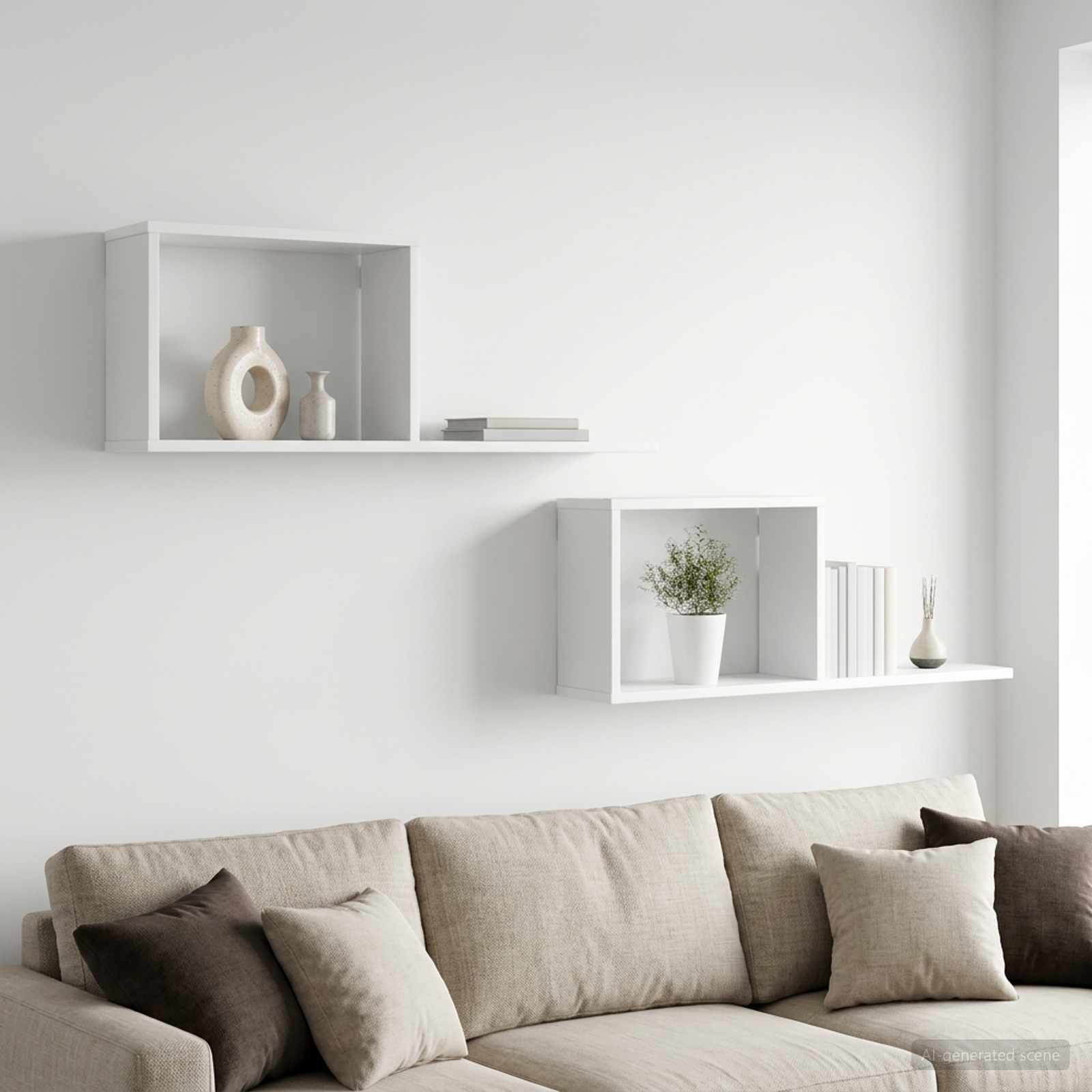 Plaukiojančios lentynos 2 pcs Balta 80 x 15 x 30 cm