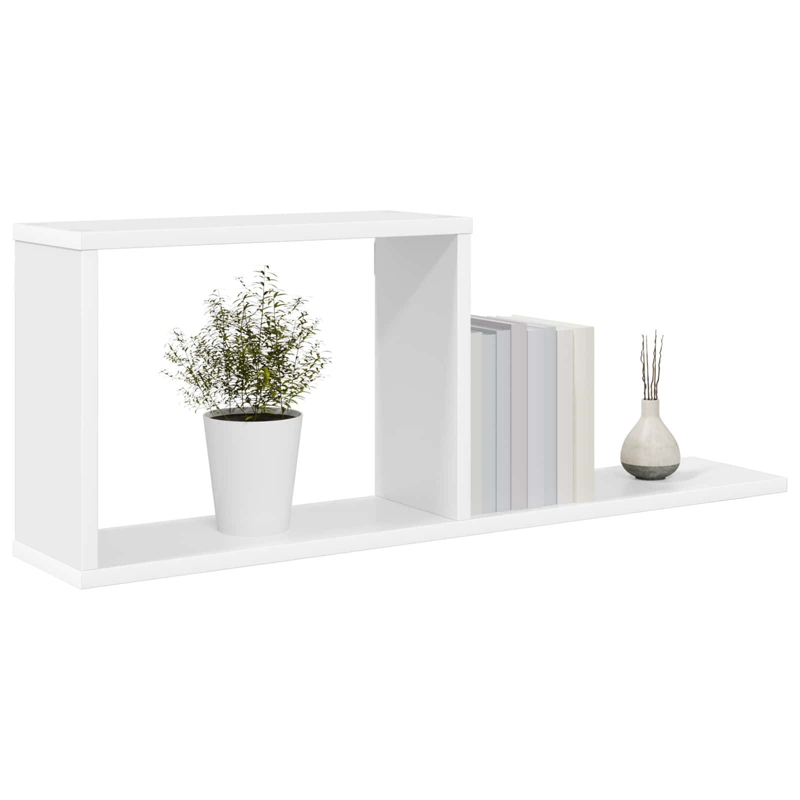 Plaukiojančios lentynos 2 pcs Balta 80 x 15 x 30 cm